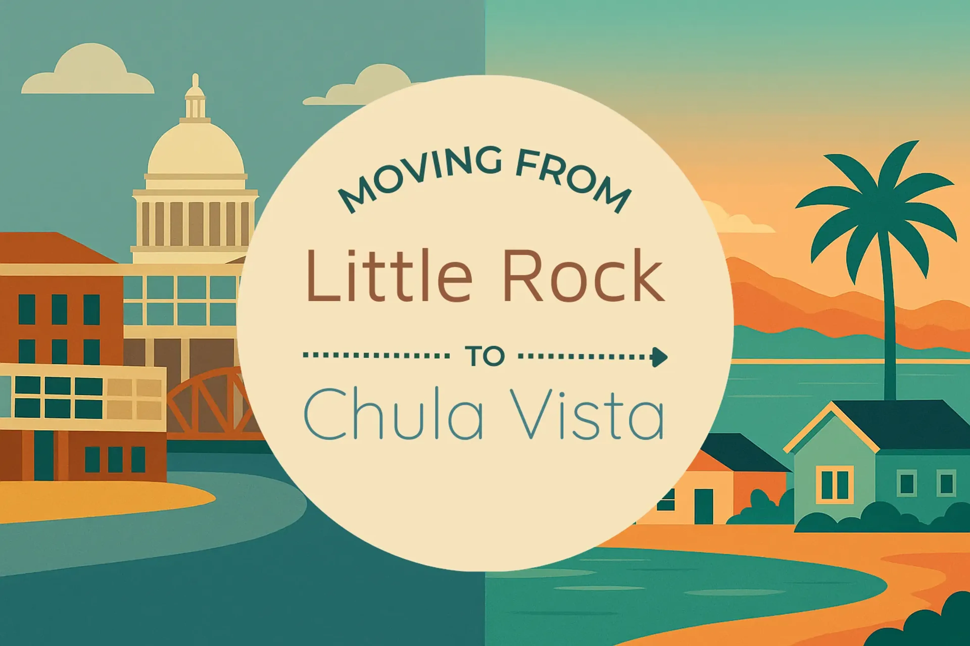Side-by-side comparison of Little Rock to Chula Vista moving companies