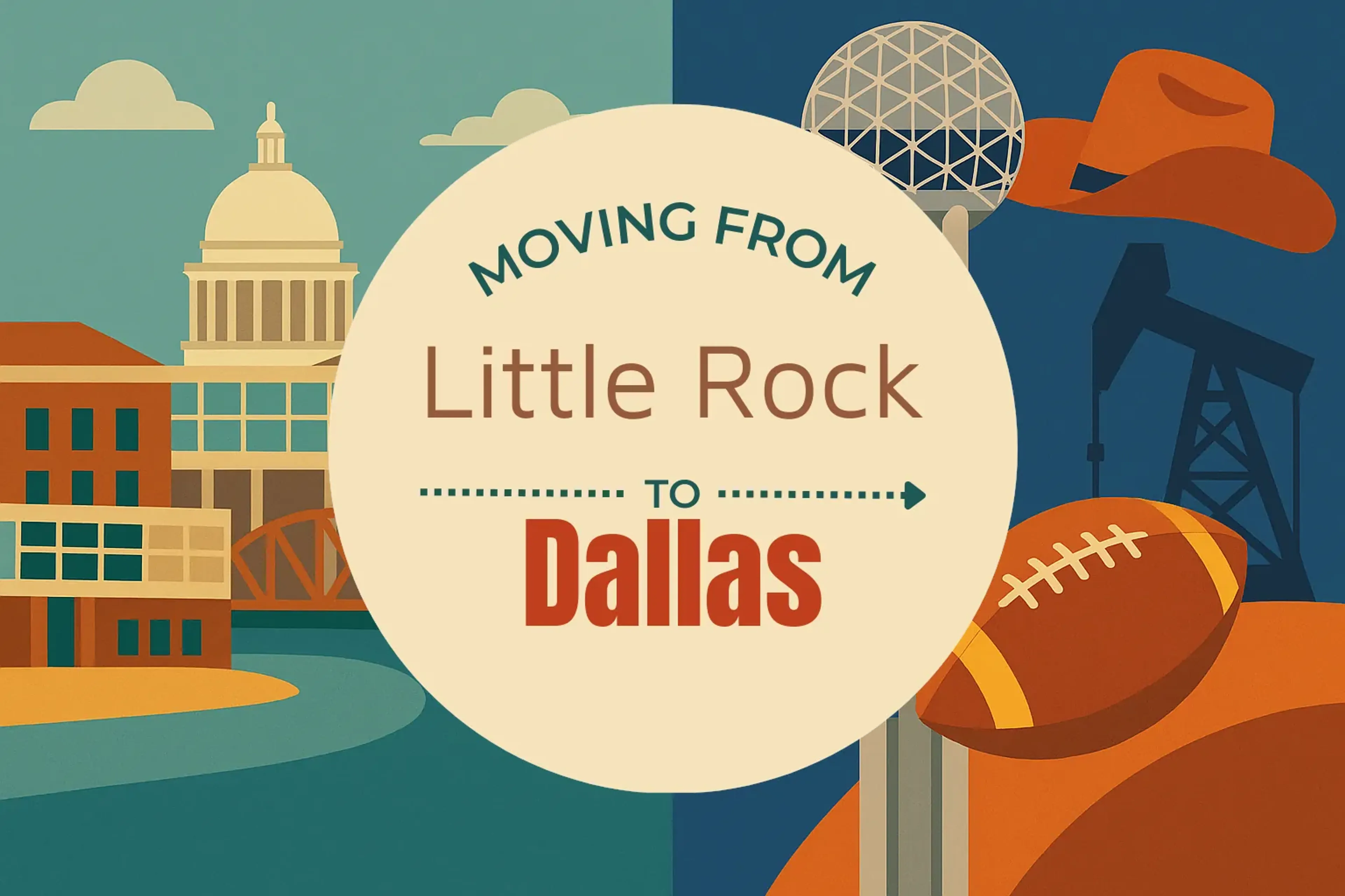 Side-by-side comparison of Little Rock to Dallas moving companies