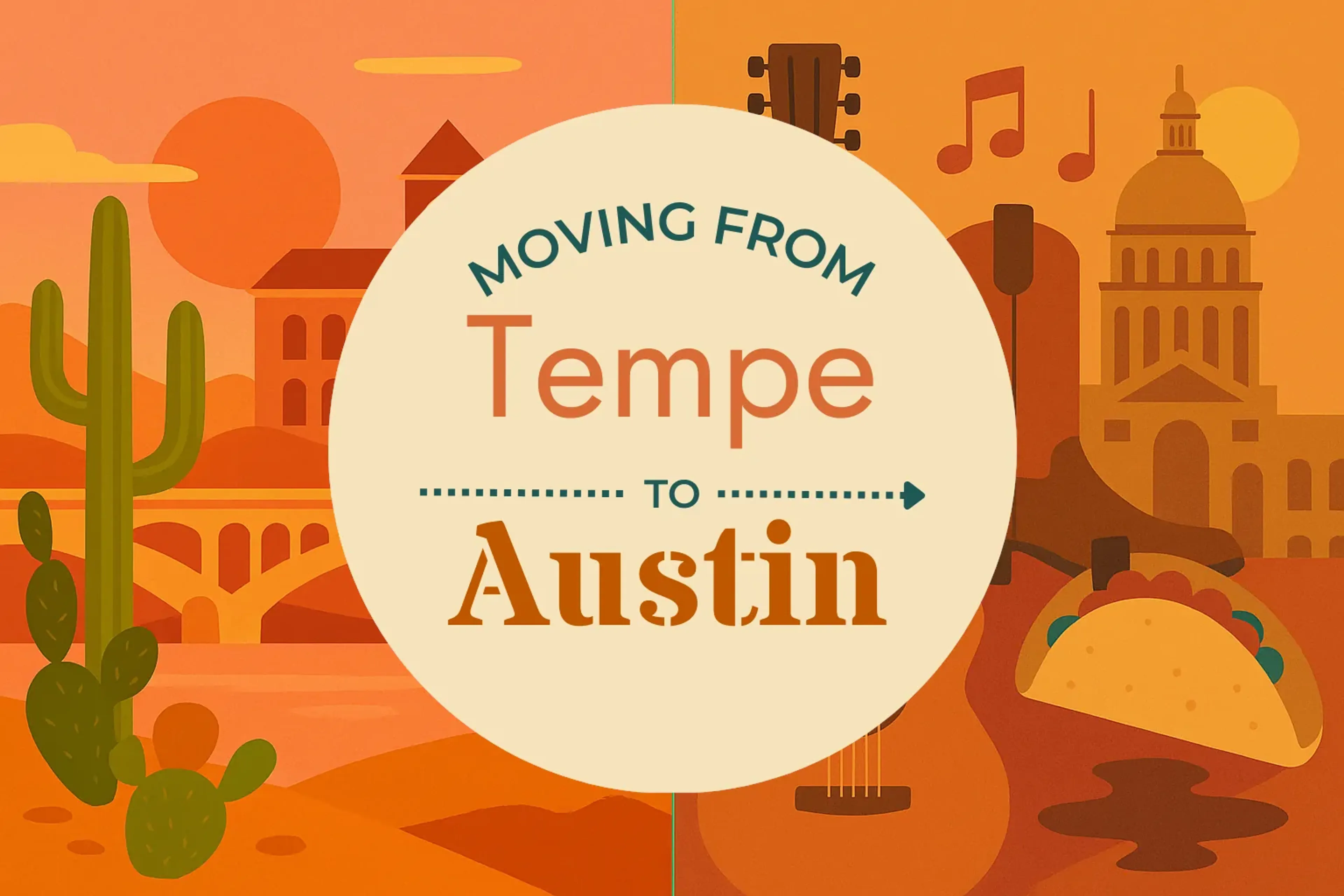Side-by-side comparison of Tempe to Austin moving companies