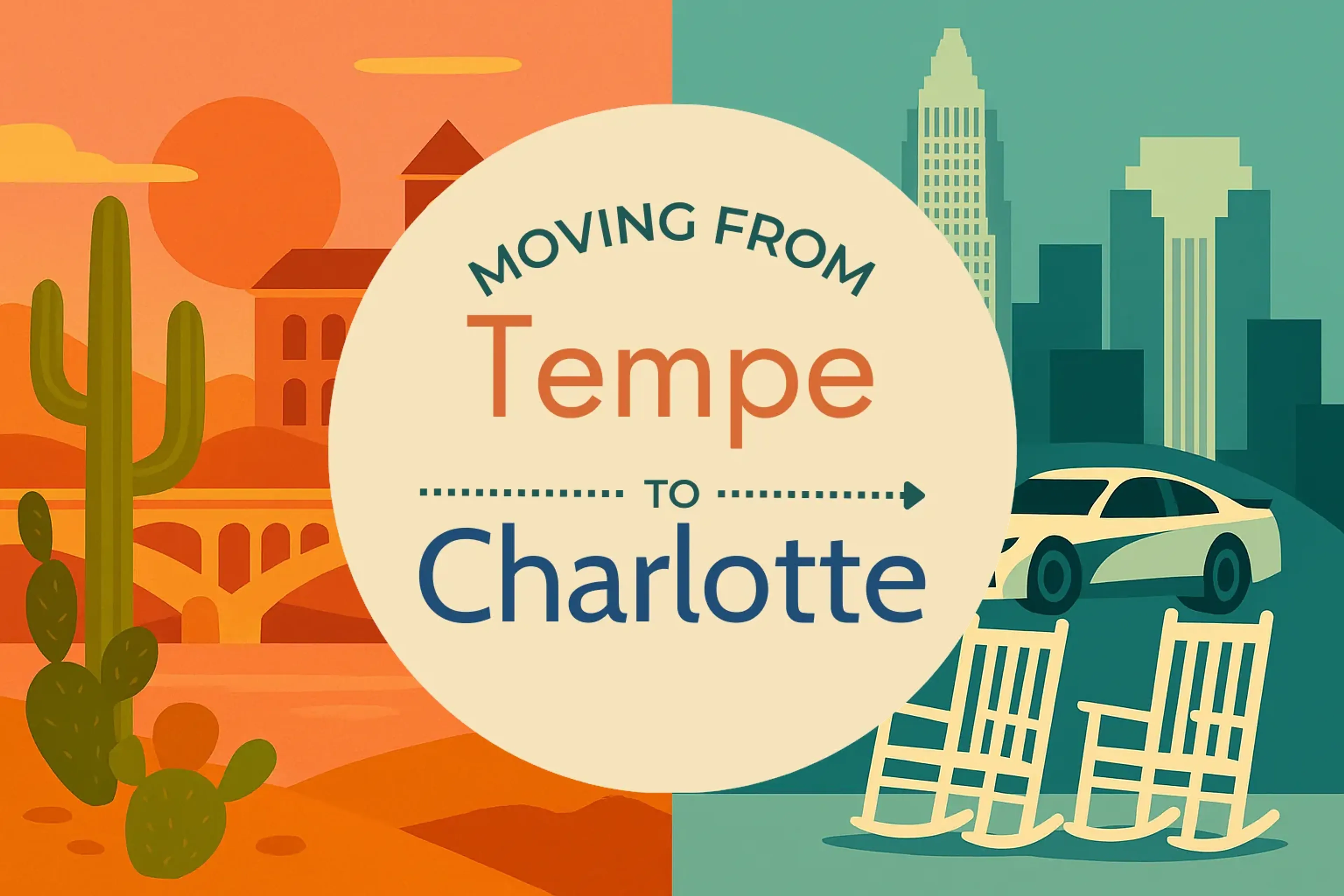 Side-by-side comparison of Tempe to Charlotte moving companies