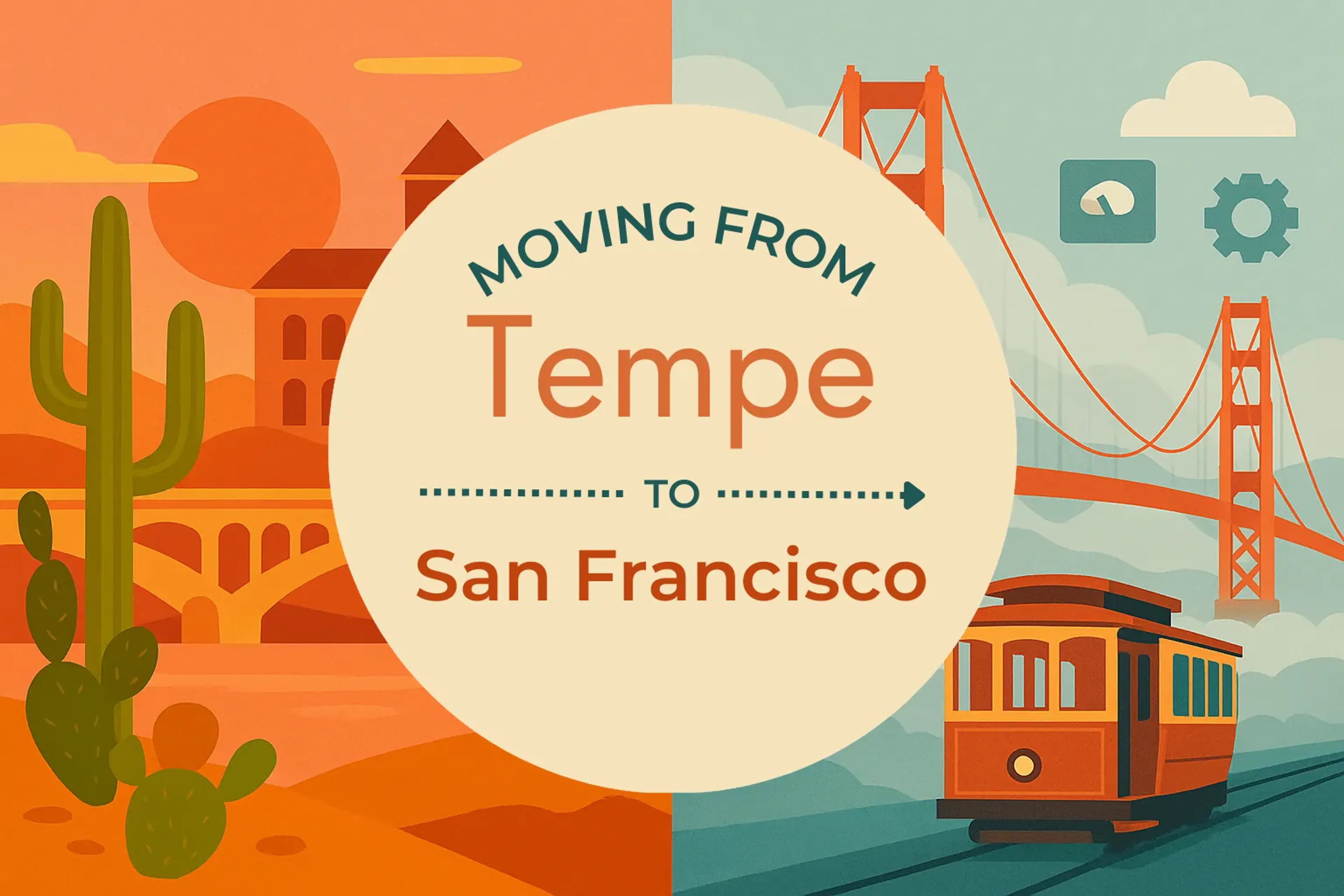 Side-by-side comparison of Tempe to San Francisco moving companies
