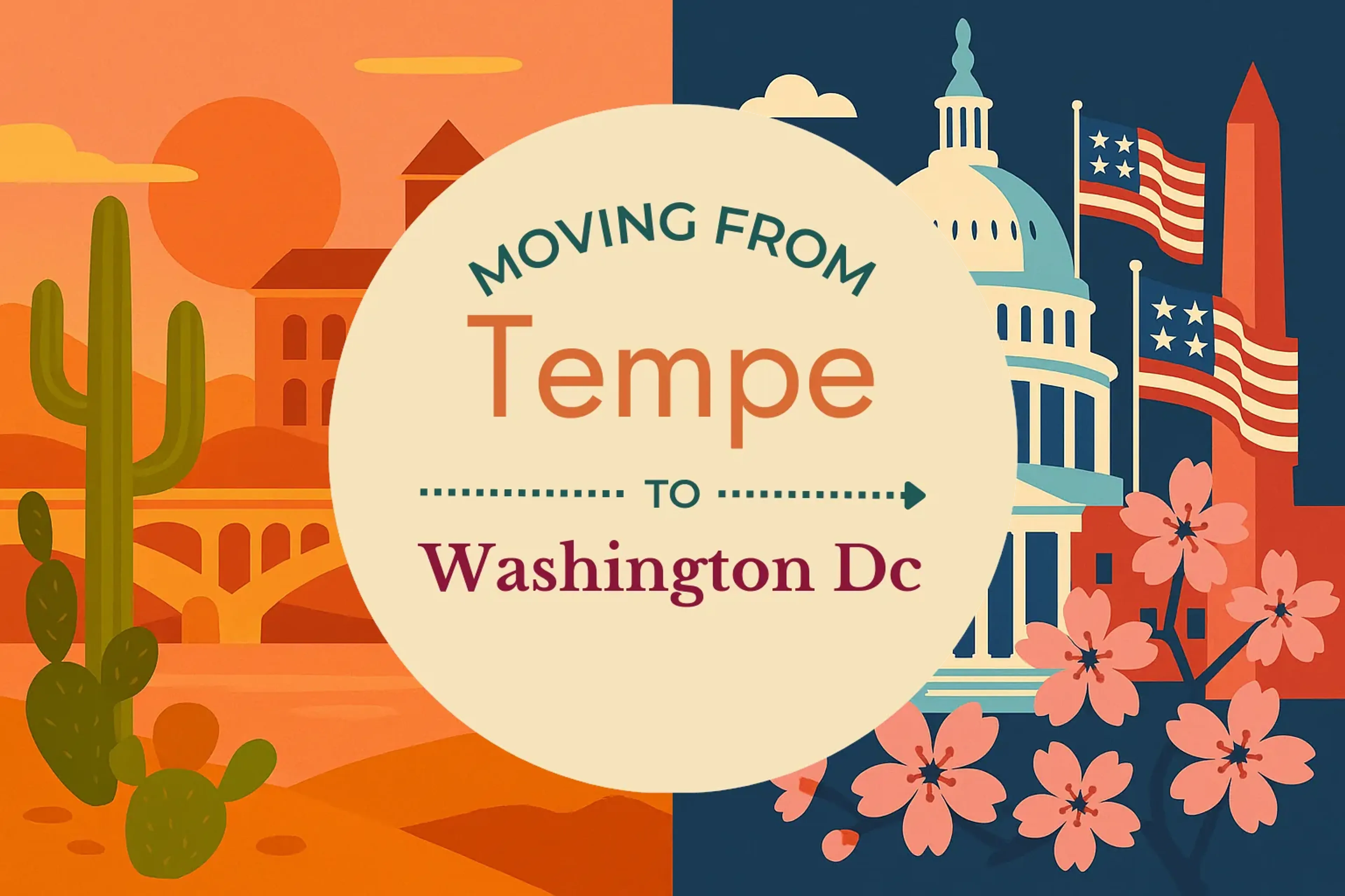 Side-by-side comparison of Tempe to Washington DC moving companies