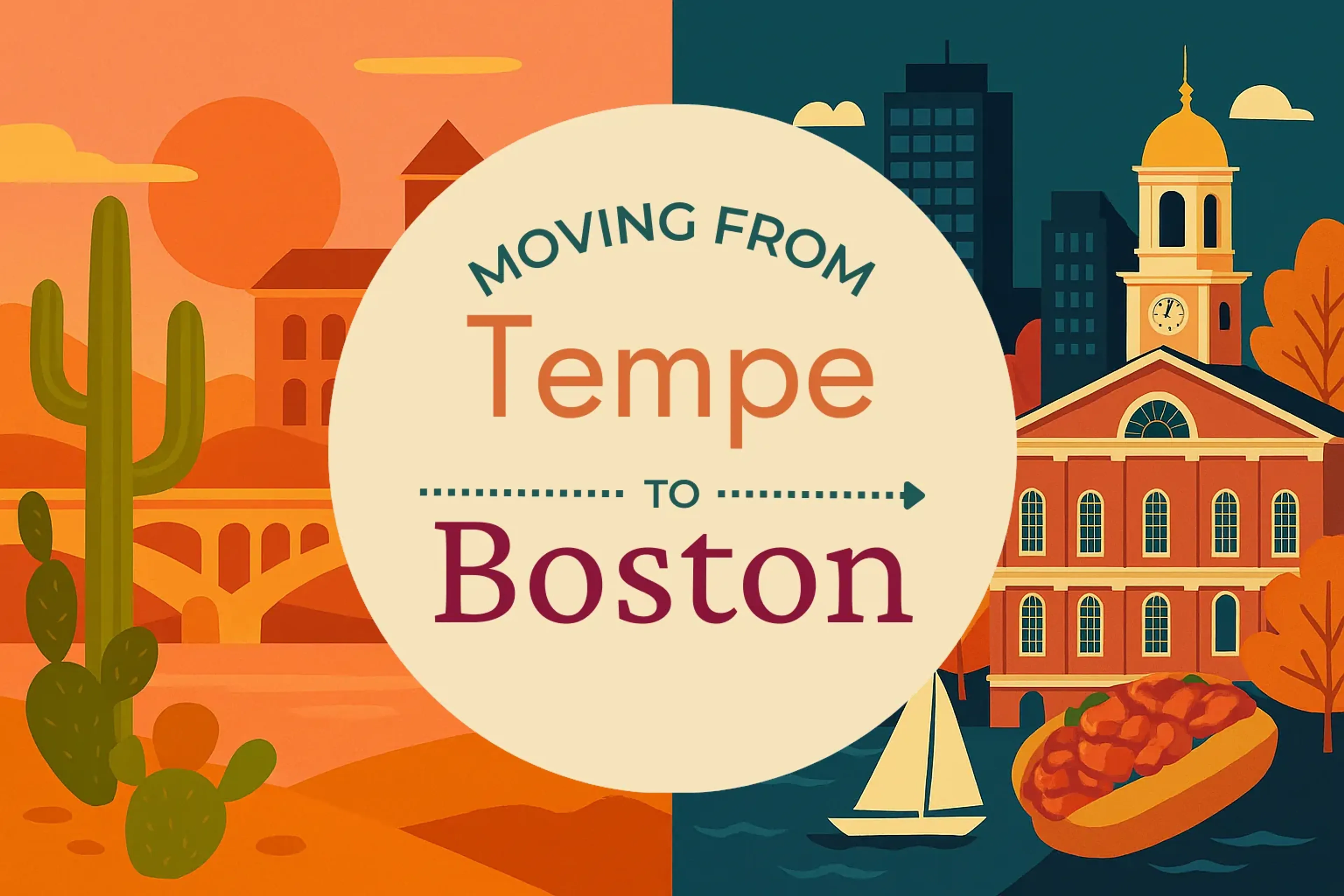 Side-by-side comparison of Tempe to Boston moving companies