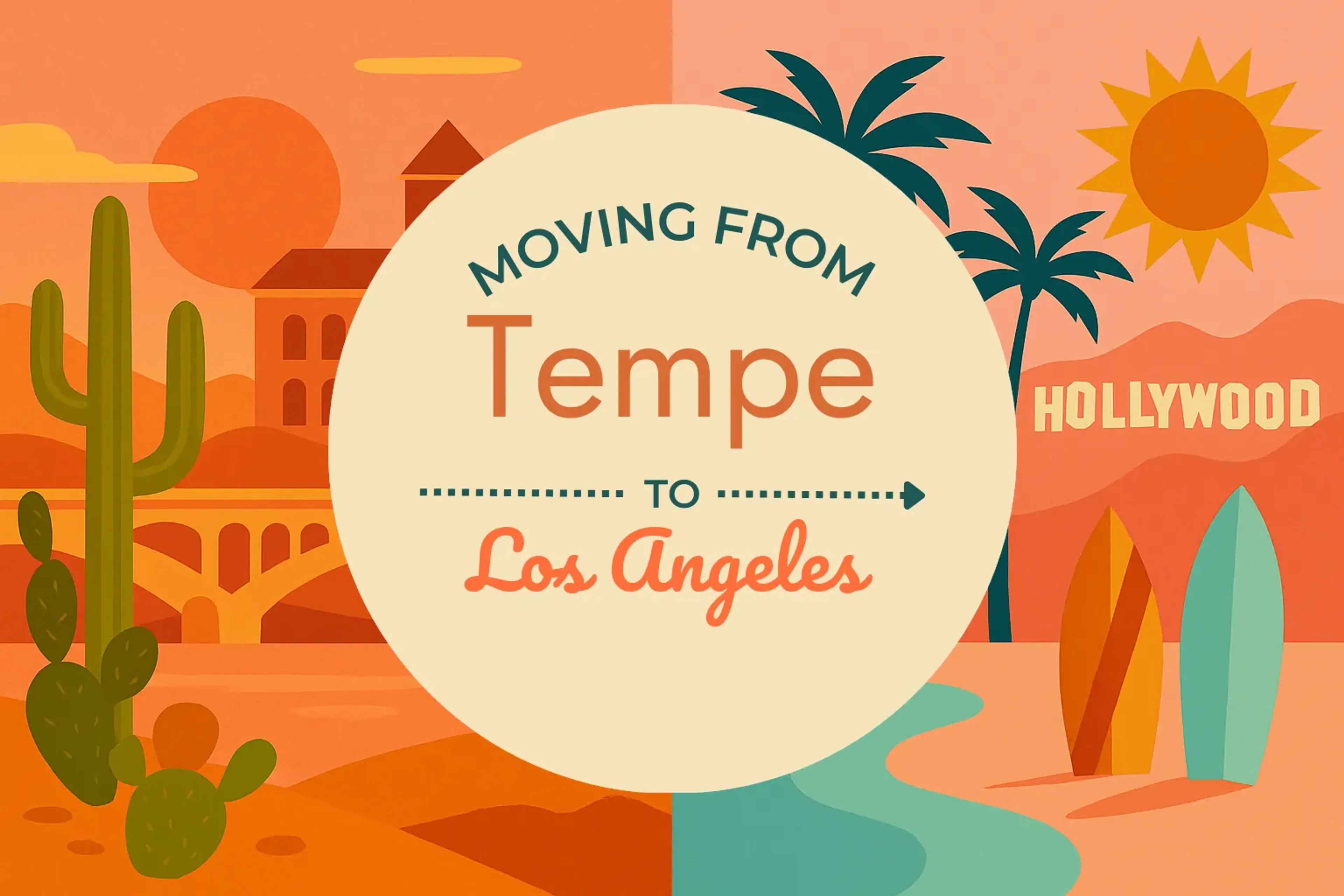 Side-by-side comparison of Tempe to Los Angeles moving companies