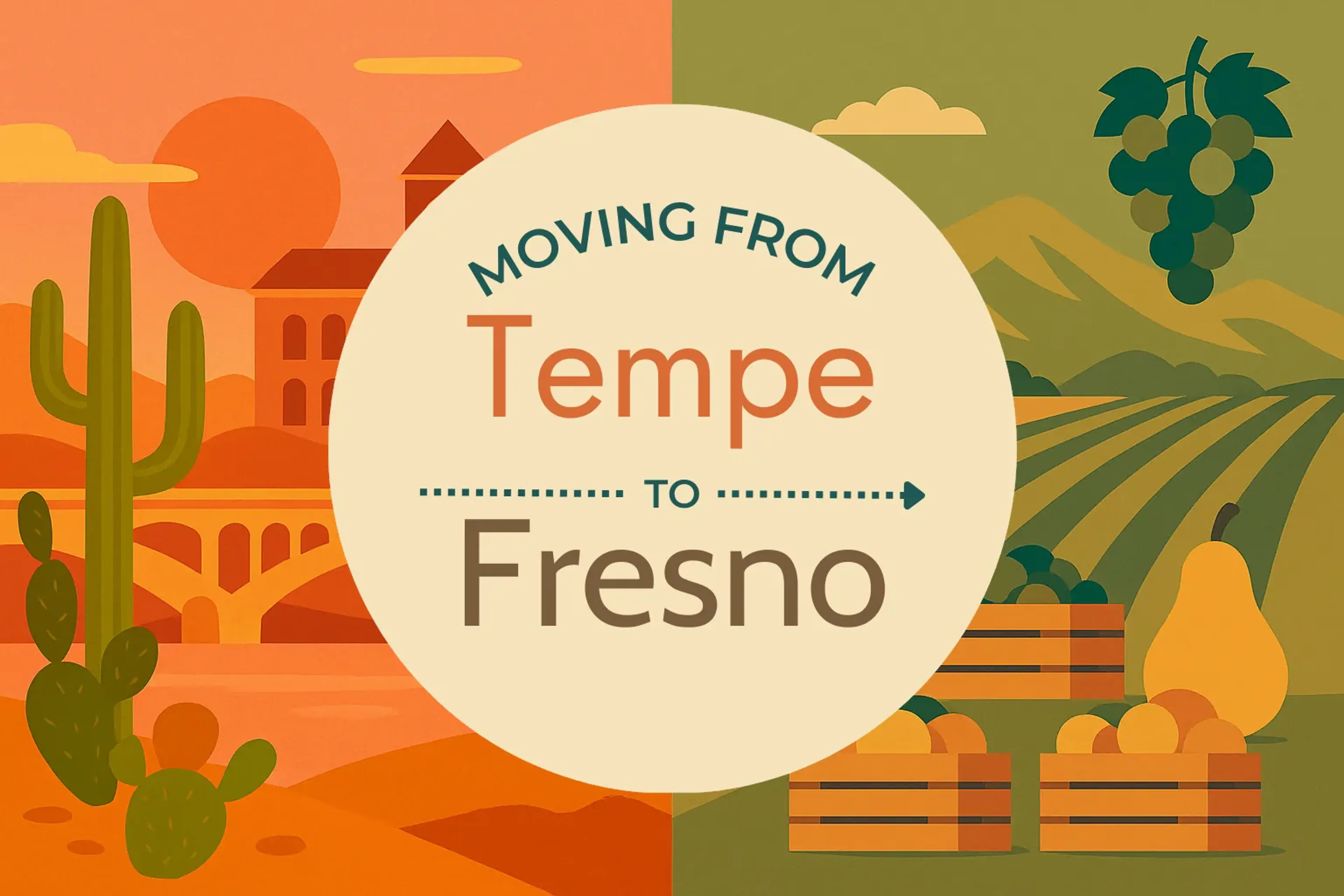 Side-by-side comparison of Tempe to Fresno moving companies