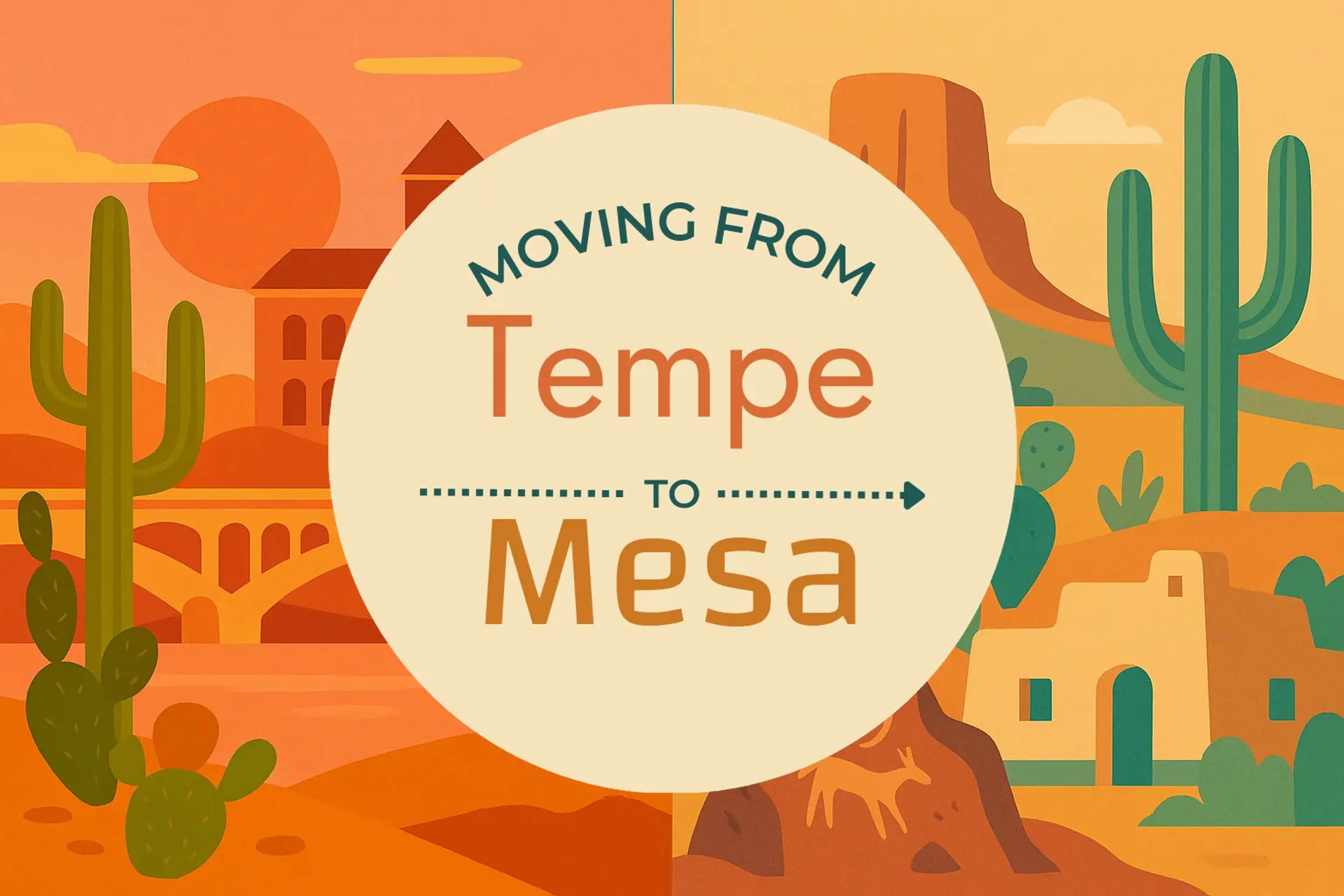 Side-by-side comparison of Tempe to Mesa moving companies