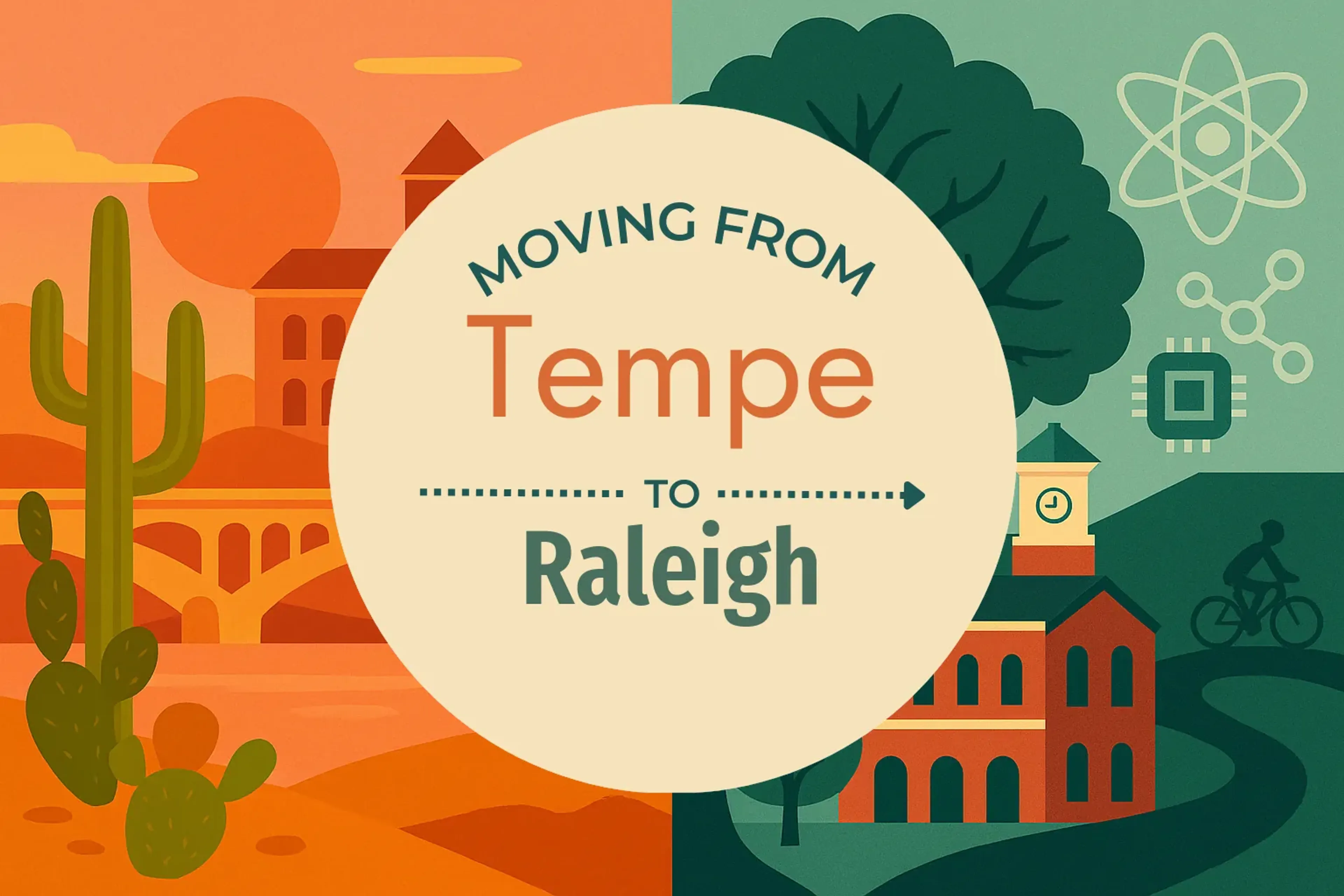 Side-by-side comparison of Tempe to Raleigh moving companies