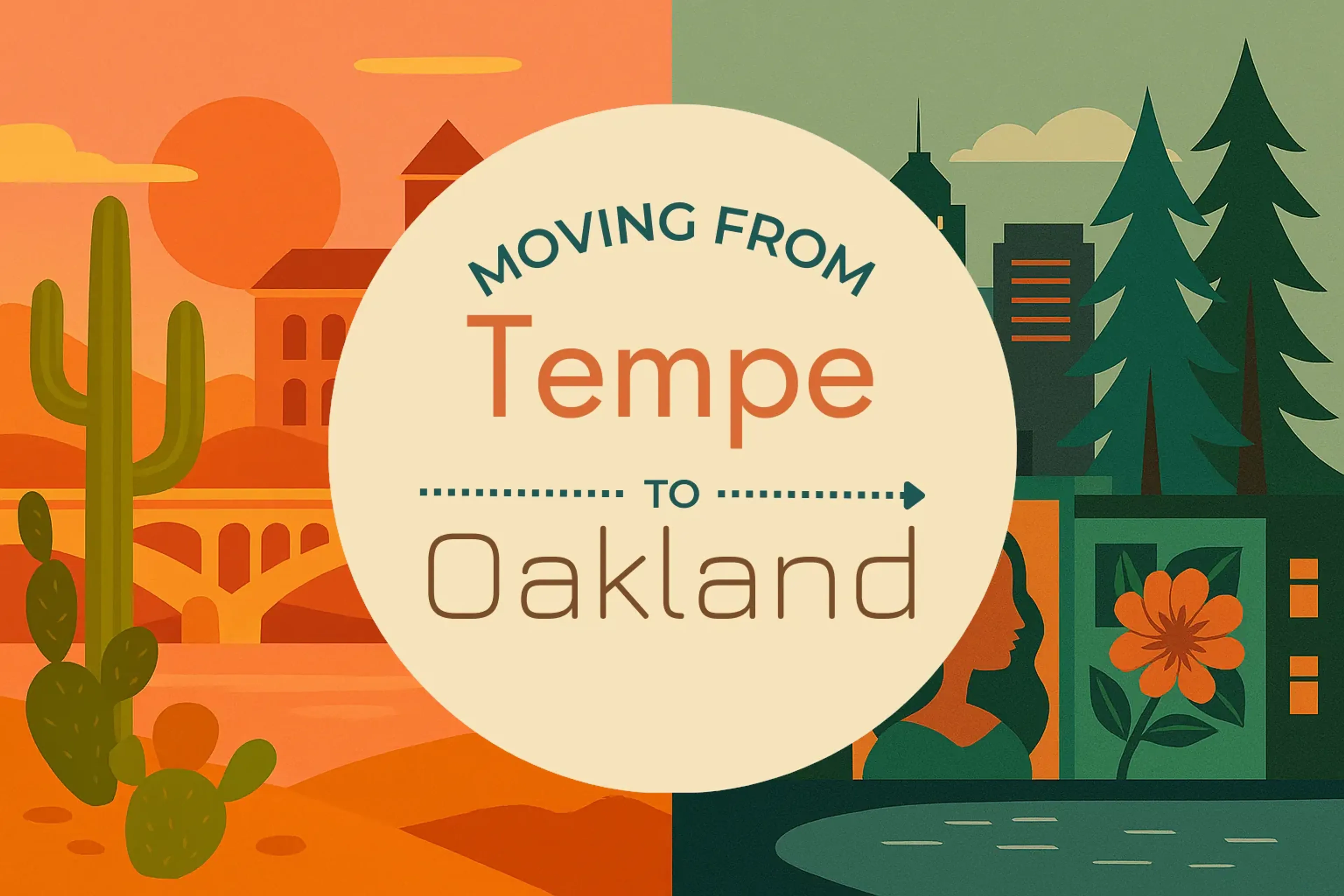 Side-by-side comparison of Tempe to Oakland moving companies