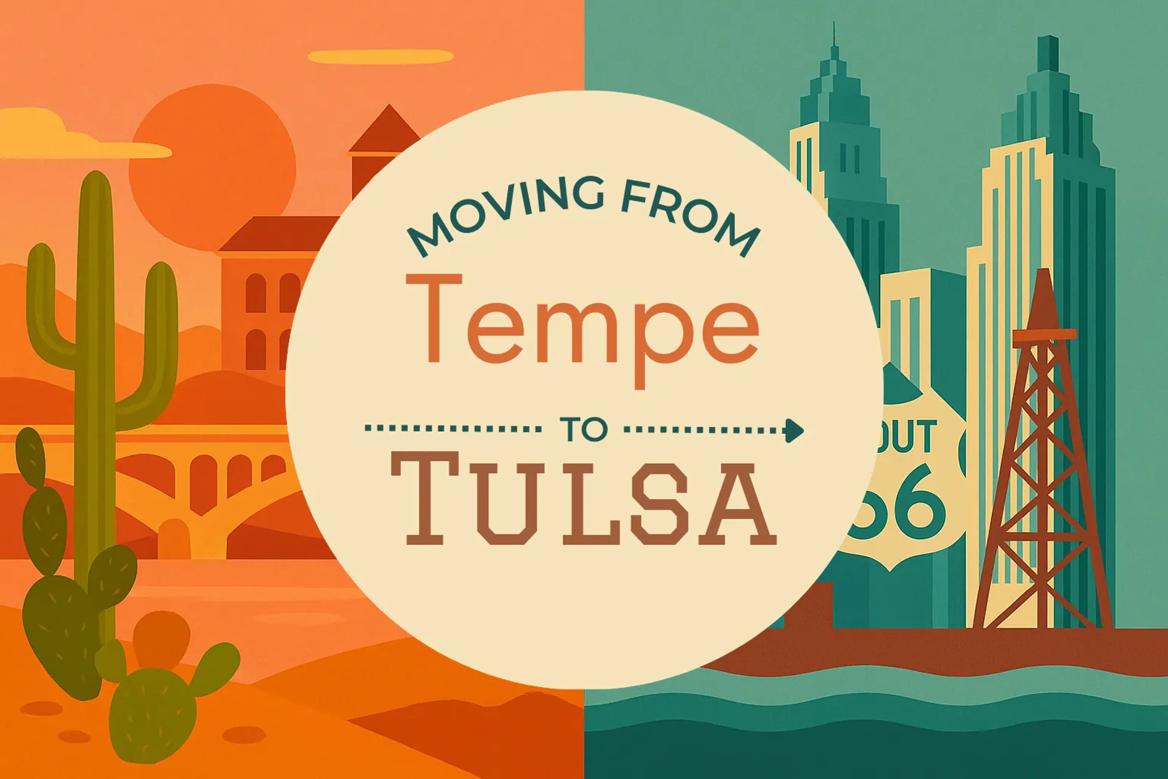 Side-by-side comparison of Tempe to Tulsa moving companies