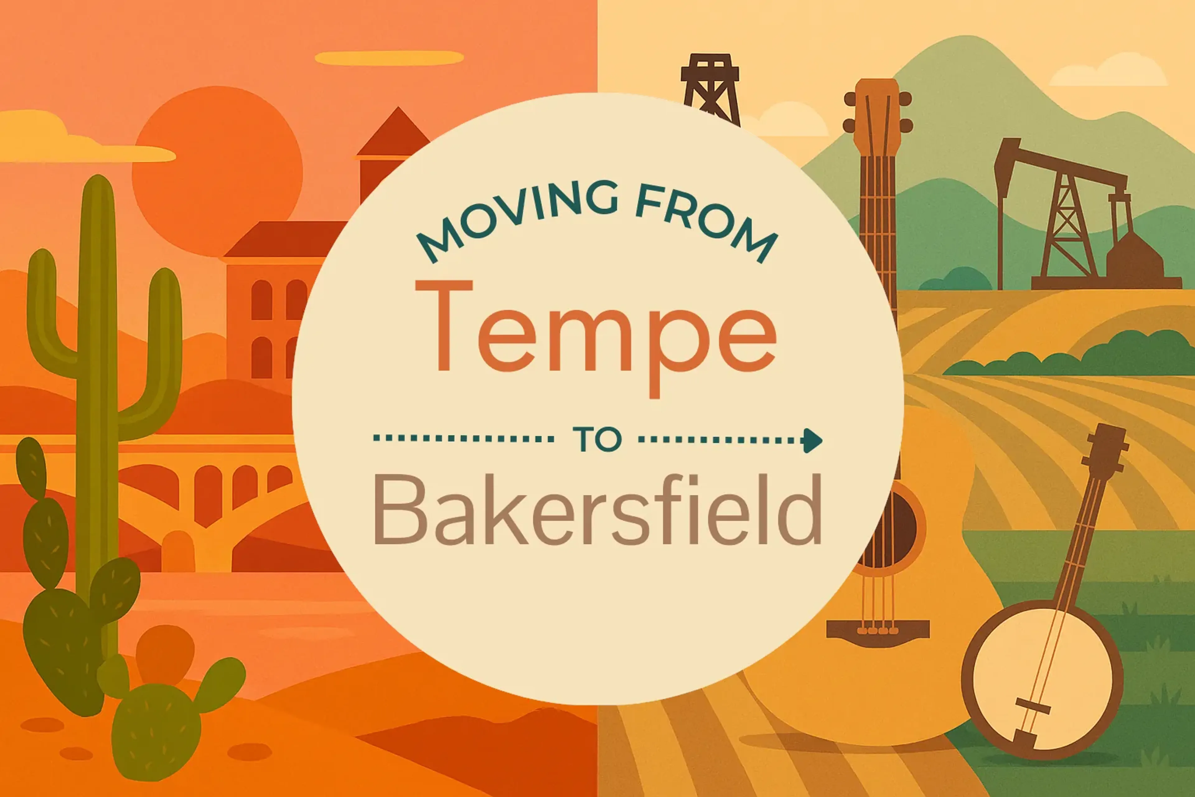 Side-by-side comparison of Tempe to Bakersfield moving companies
