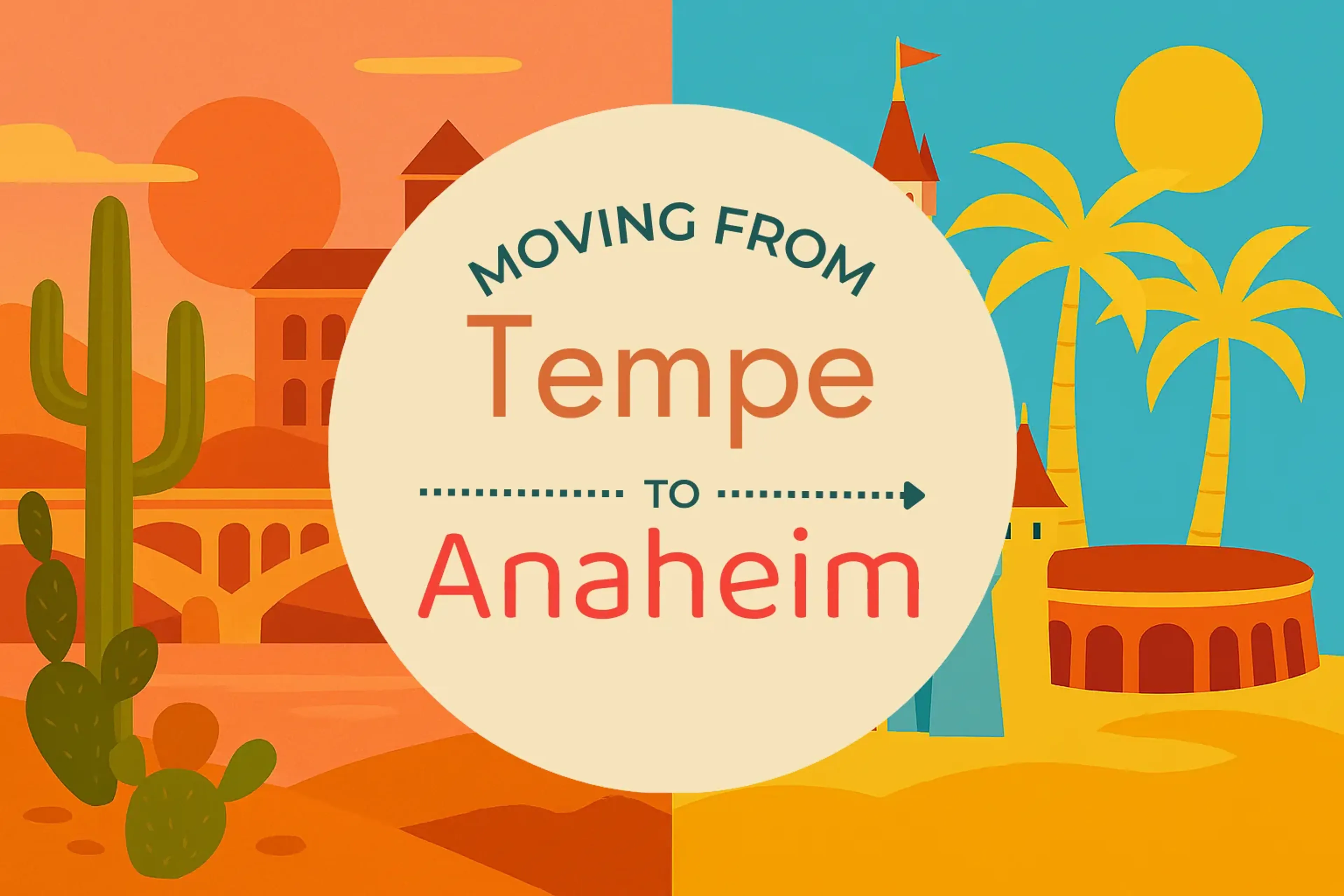 Side-by-side comparison of Tempe to Anaheim moving companies
