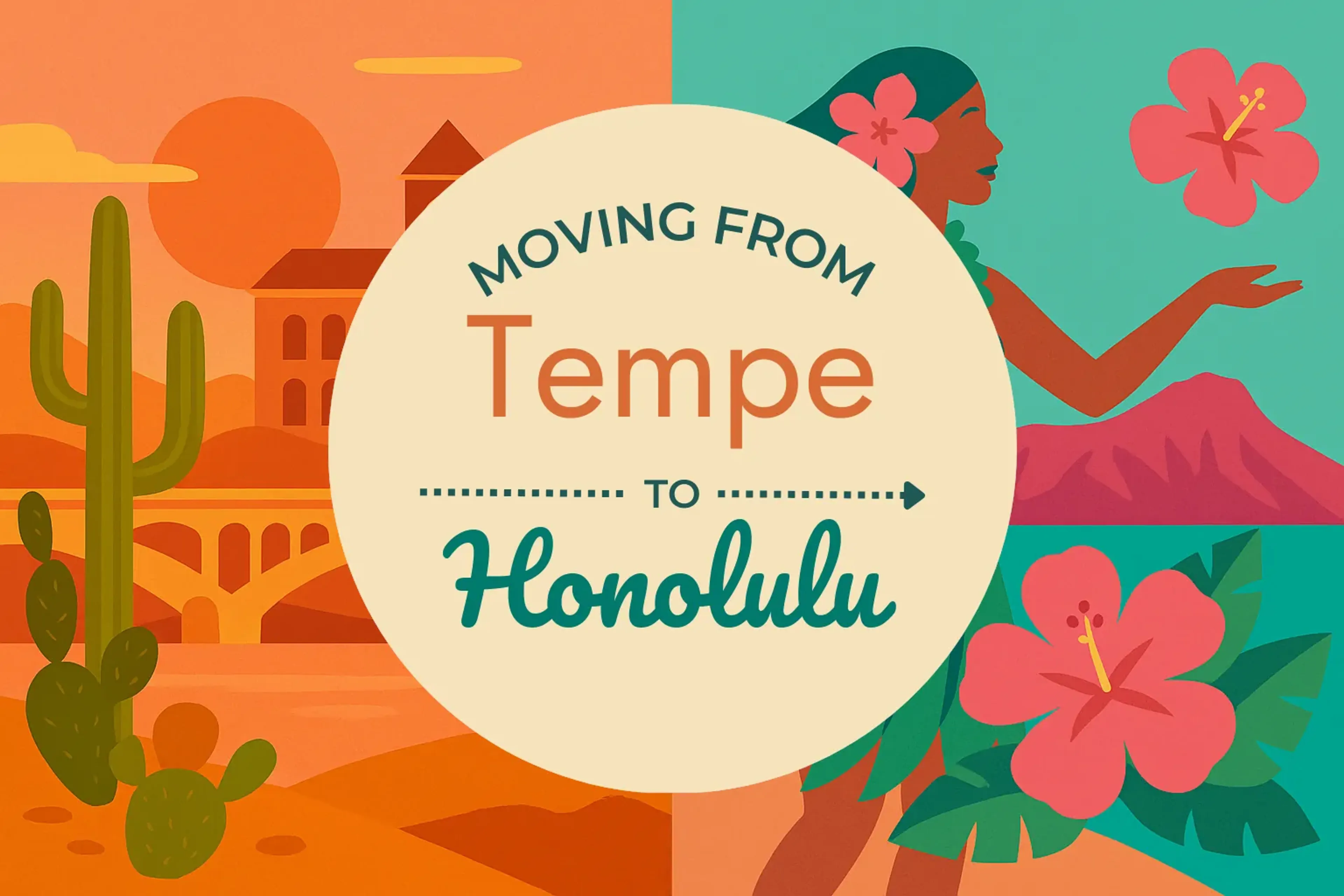 Side-by-side comparison of Tempe to Honolulu moving companies