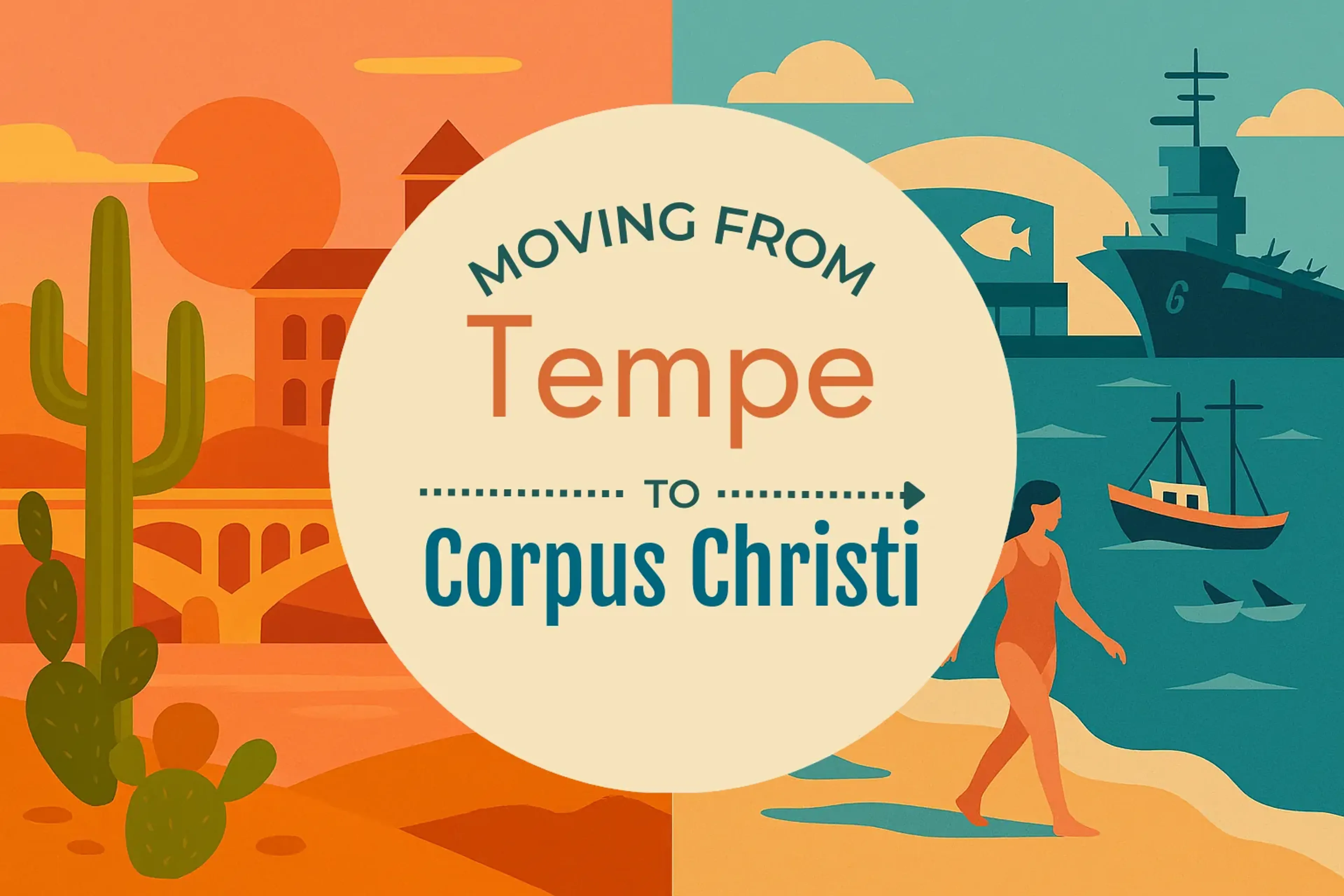 Side-by-side comparison of Tempe to Corpus Christi moving companies