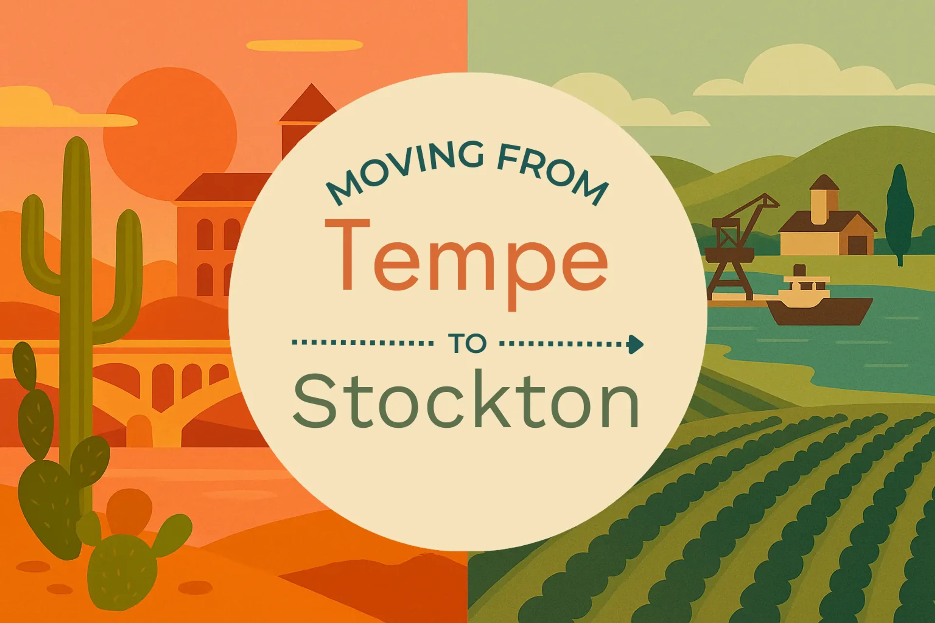 Side-by-side comparison of Tempe to Stockton moving companies