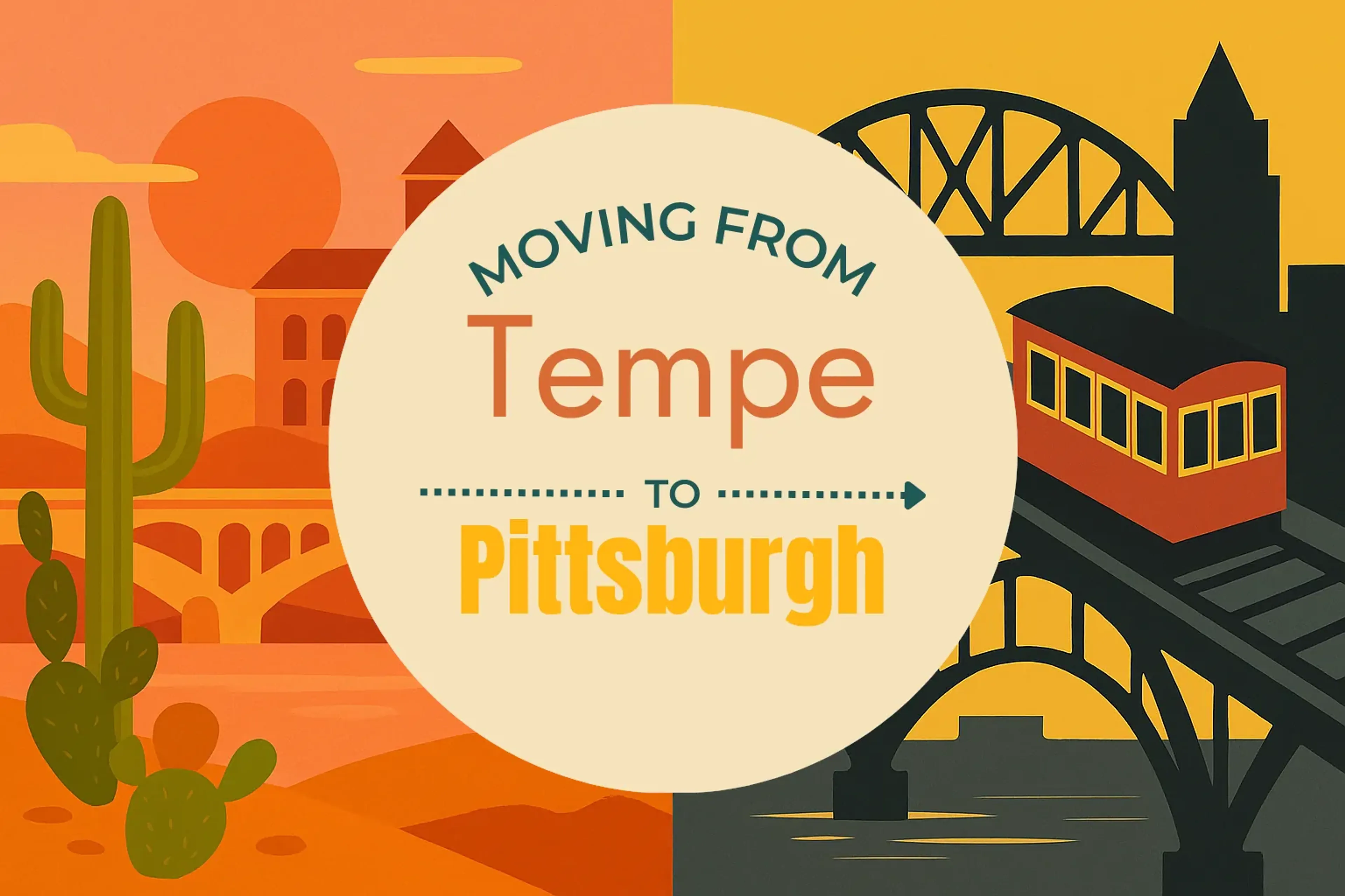 Side-by-side comparison of Tempe to Pittsburgh moving companies