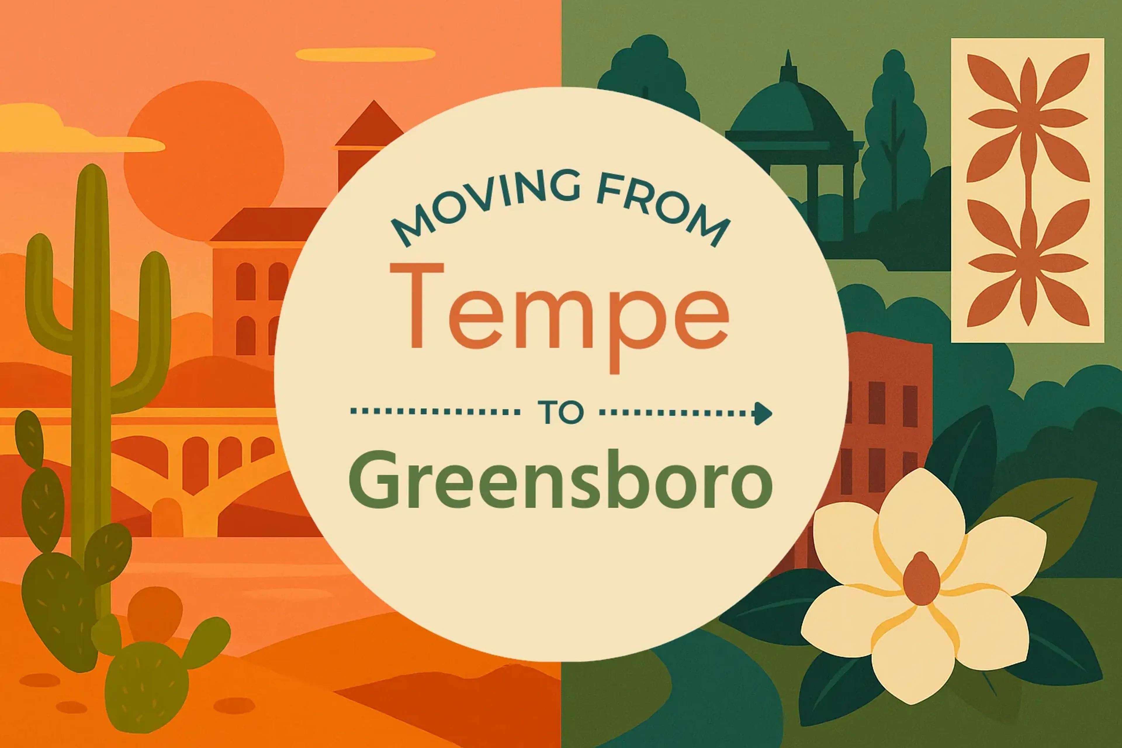 Side-by-side comparison of Tempe to Greensboro moving companies