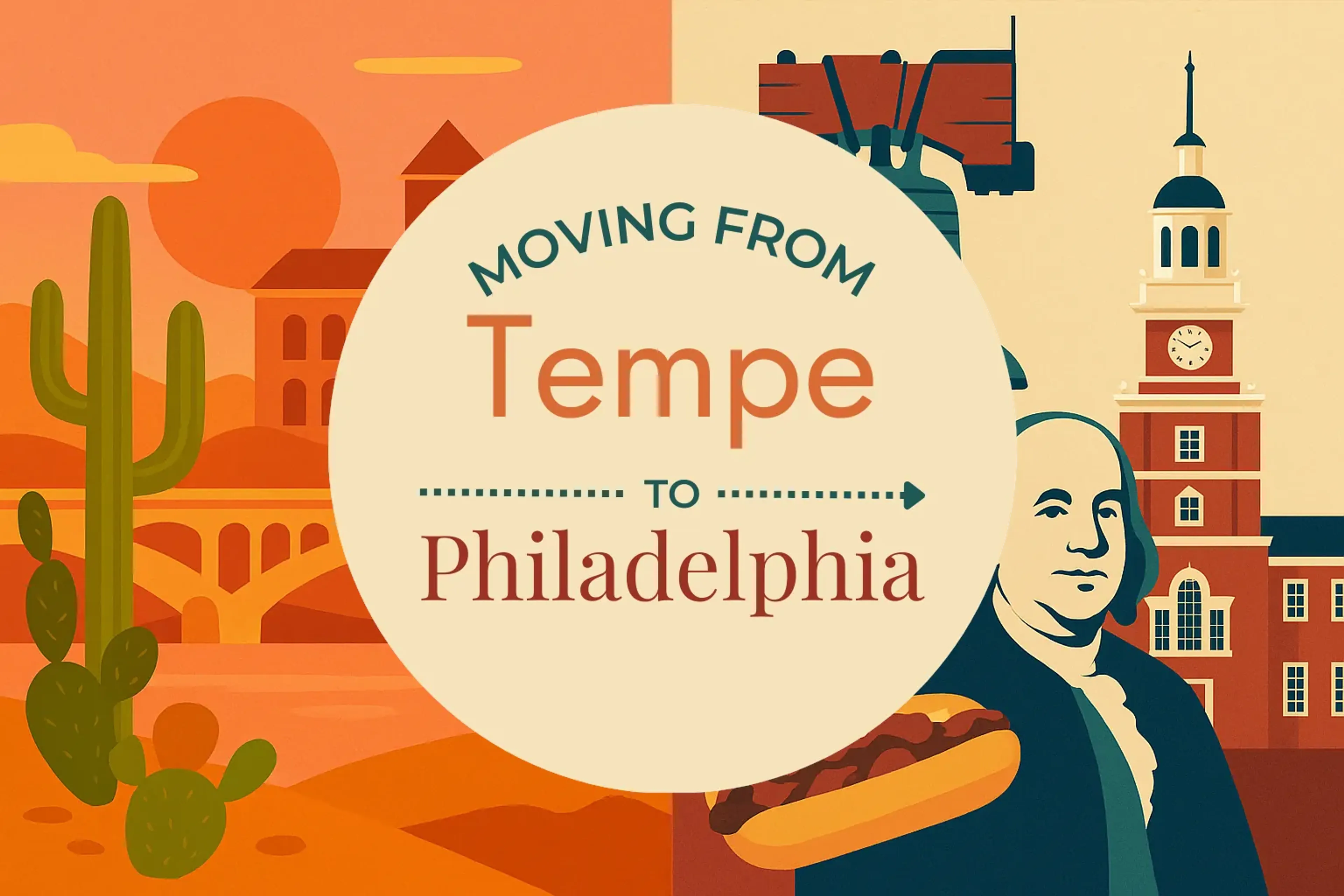 Side-by-side comparison of Tempe to Philadelphia moving companies