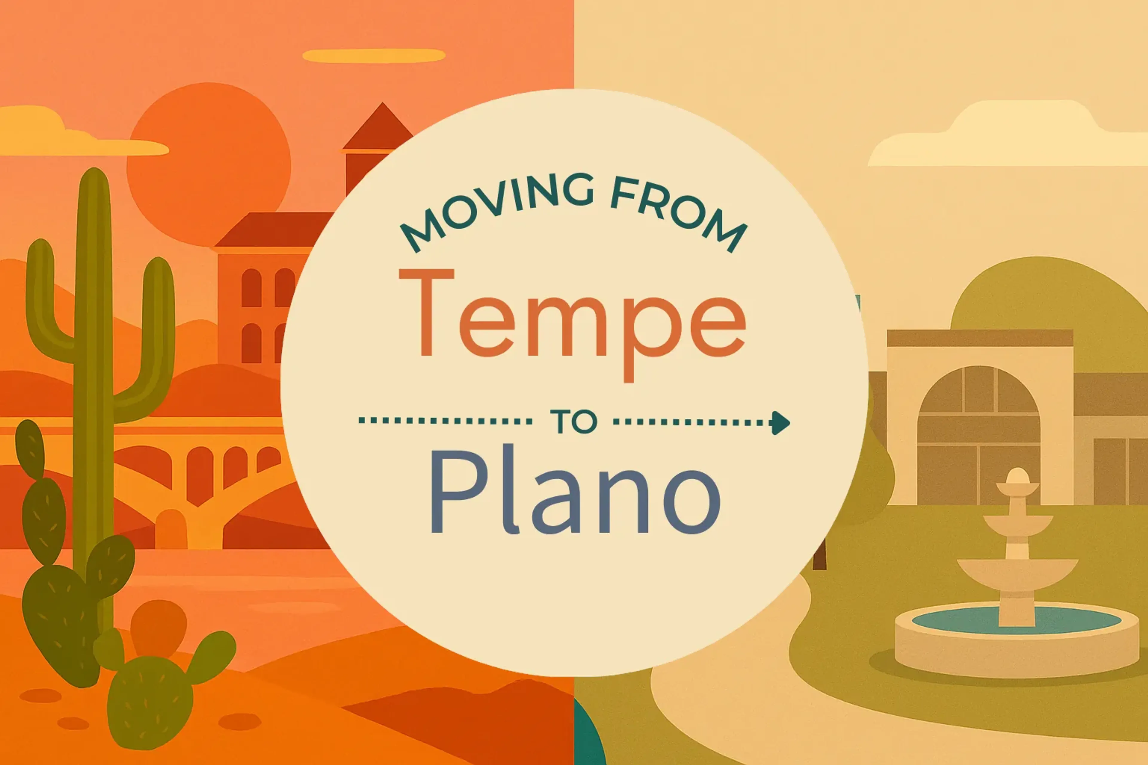 Side-by-side comparison of Tempe to Plano moving companies