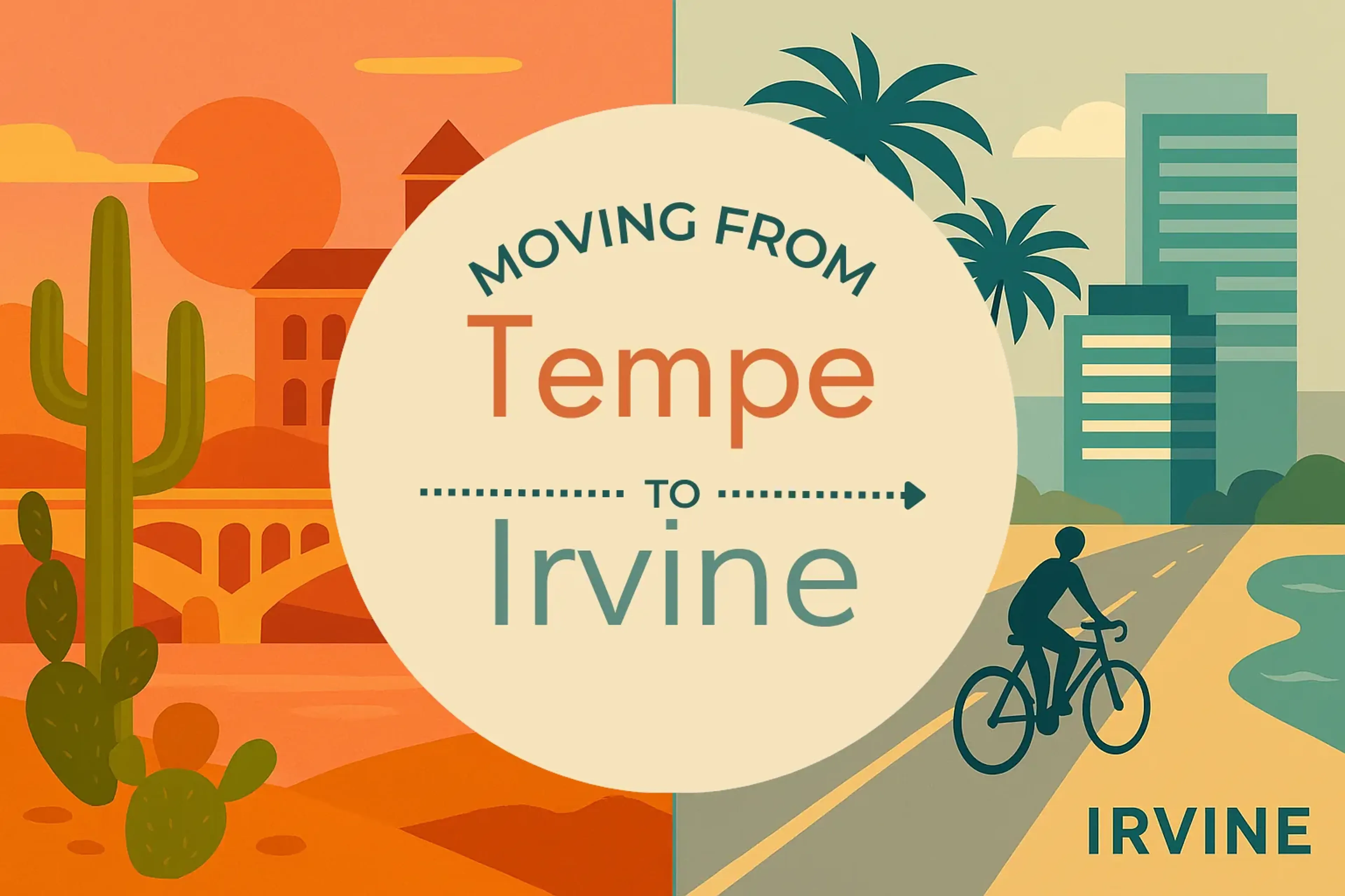 Side-by-side comparison of Tempe to Irvine moving companies