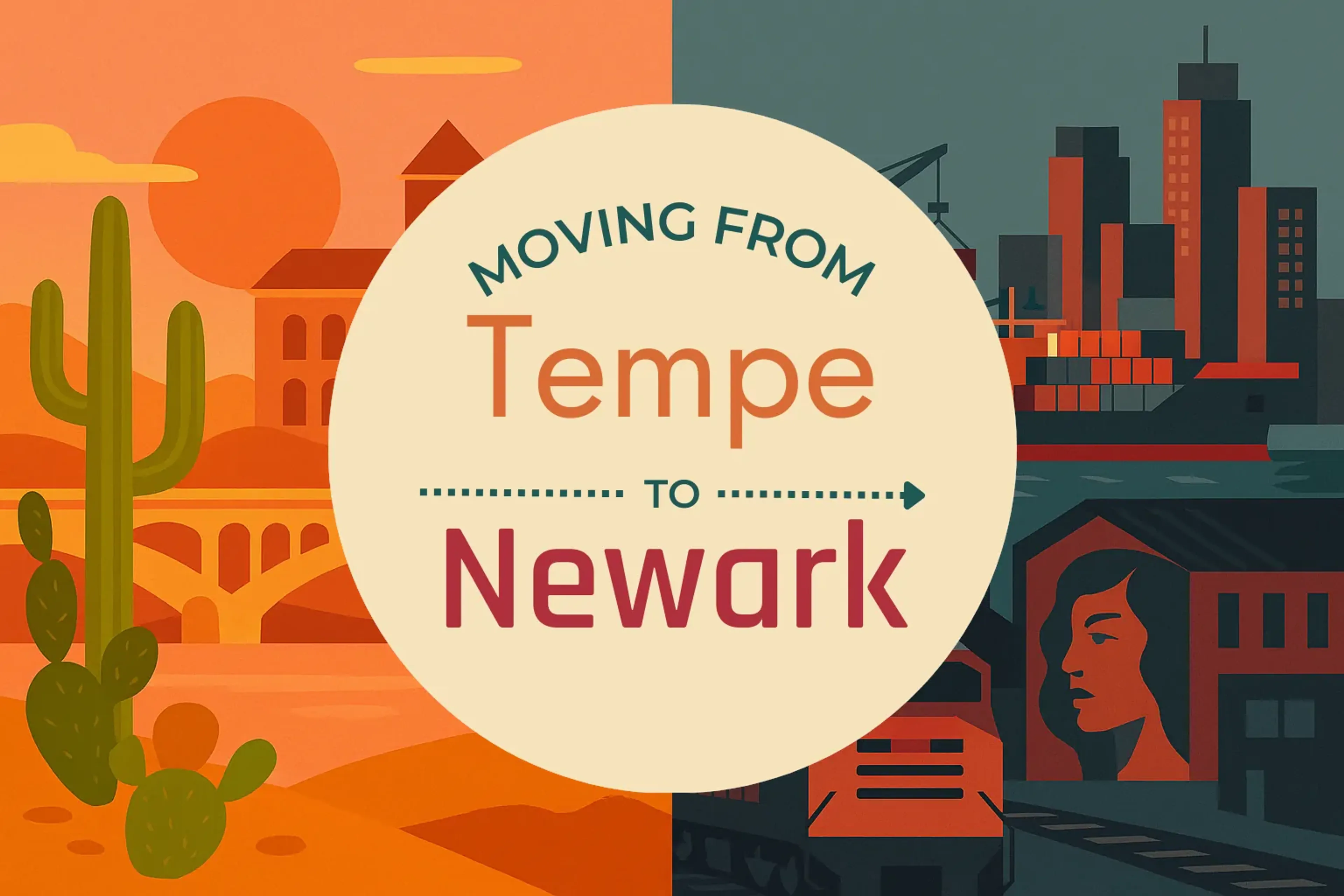 Side-by-side comparison of Tempe to Newark moving companies