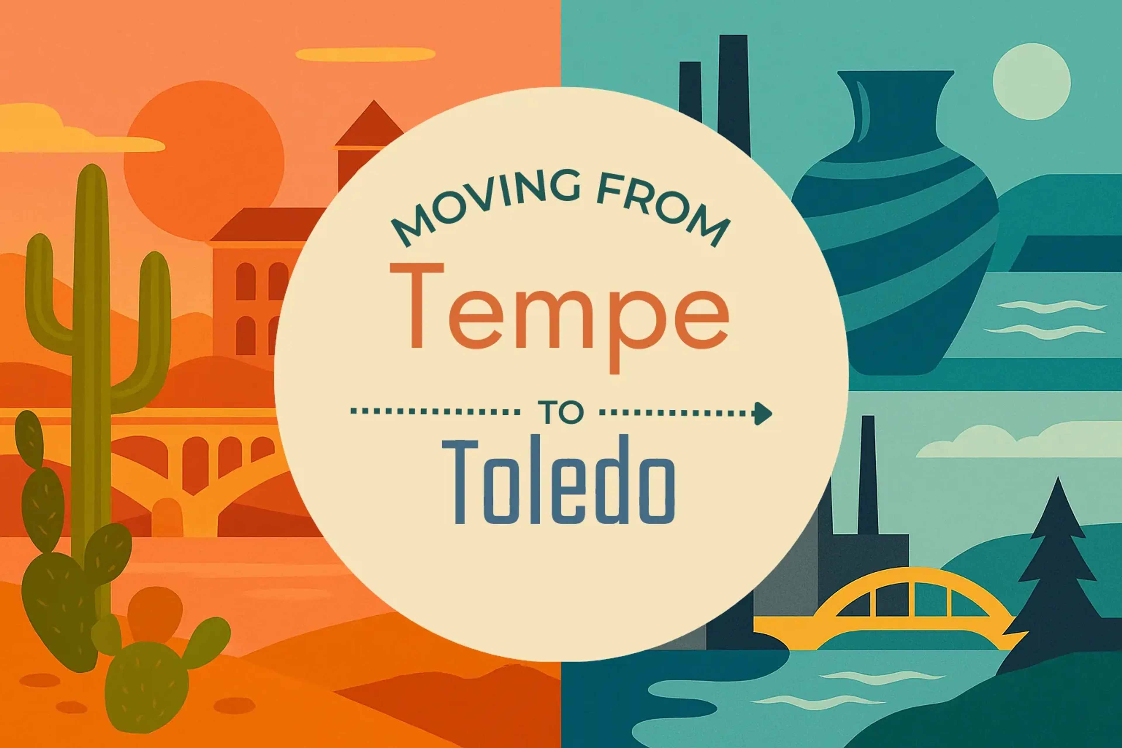 Side-by-side comparison of Tempe to Toledo moving companies