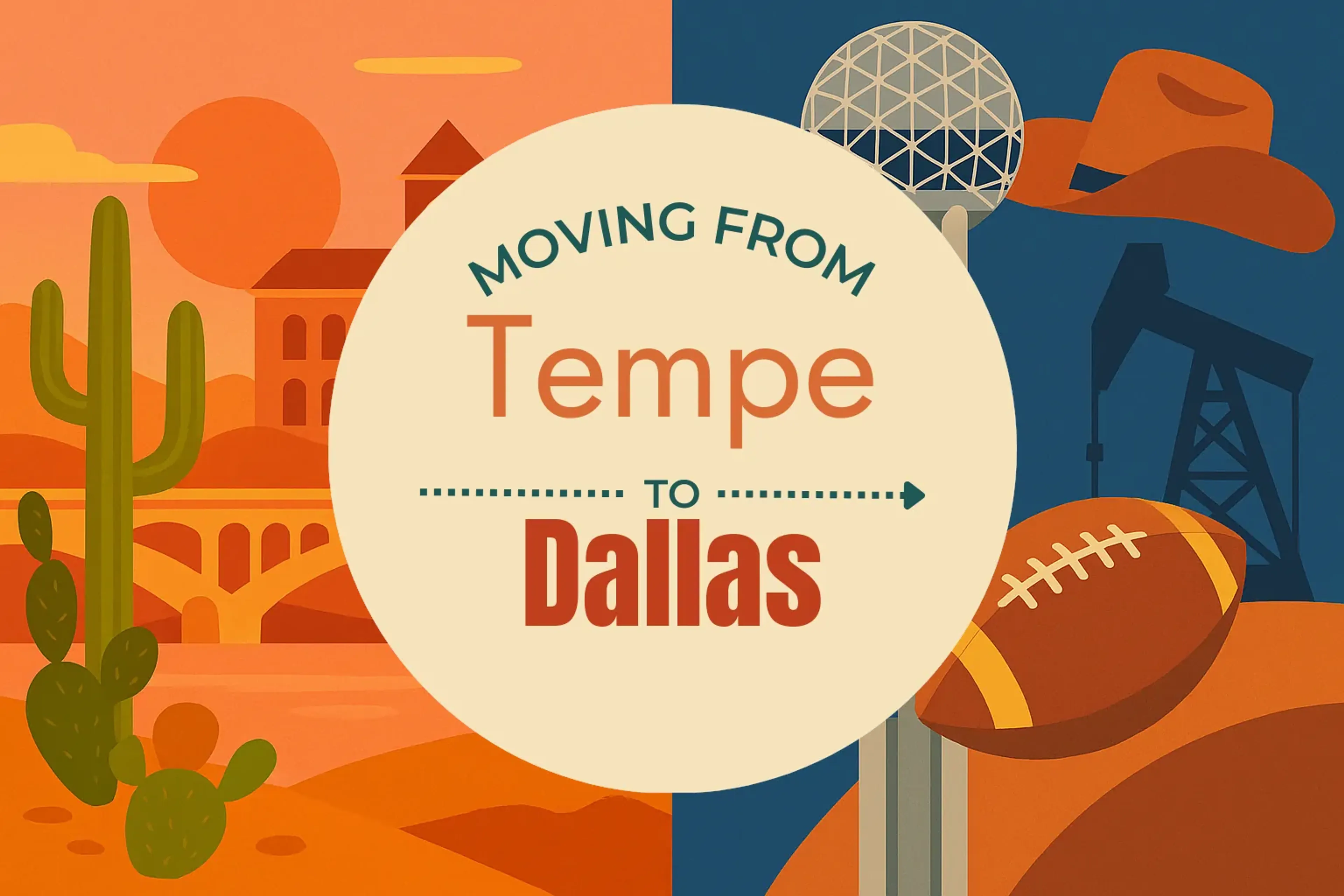 Side-by-side comparison of Tempe to Dallas moving companies