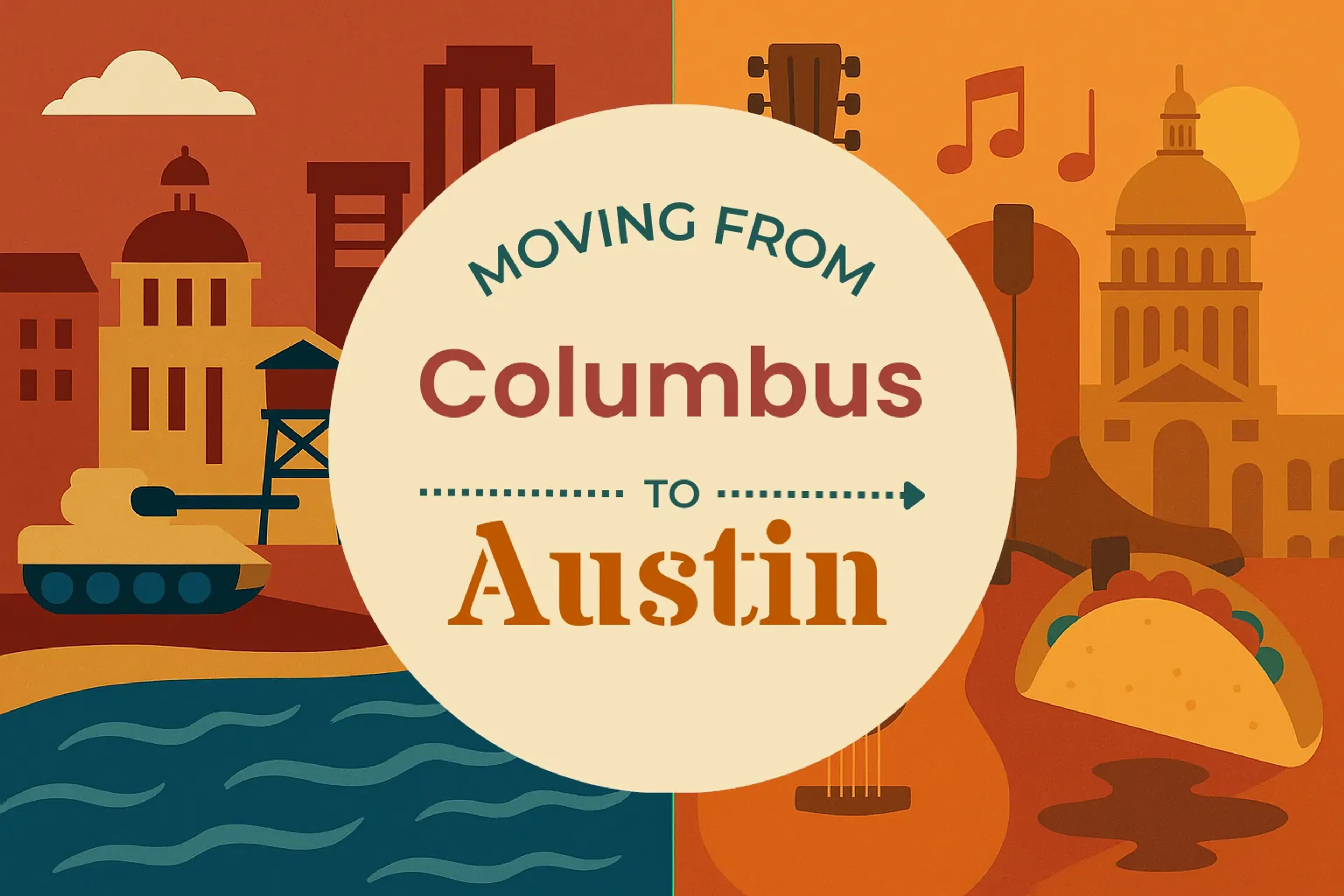 Side-by-side comparison of Columbus to Austin moving companies