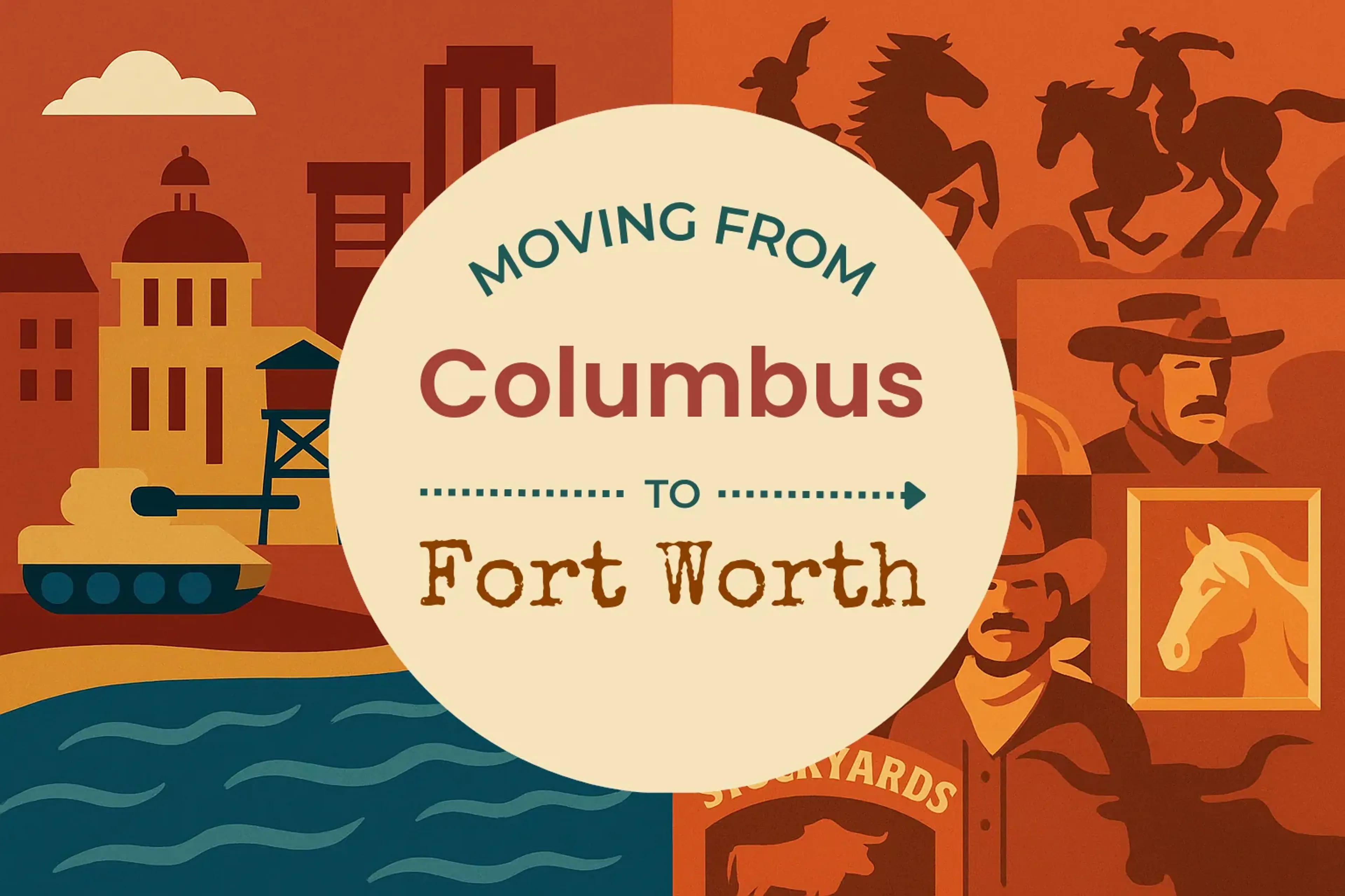 Side-by-side comparison of Columbus to Fort Worth moving companies