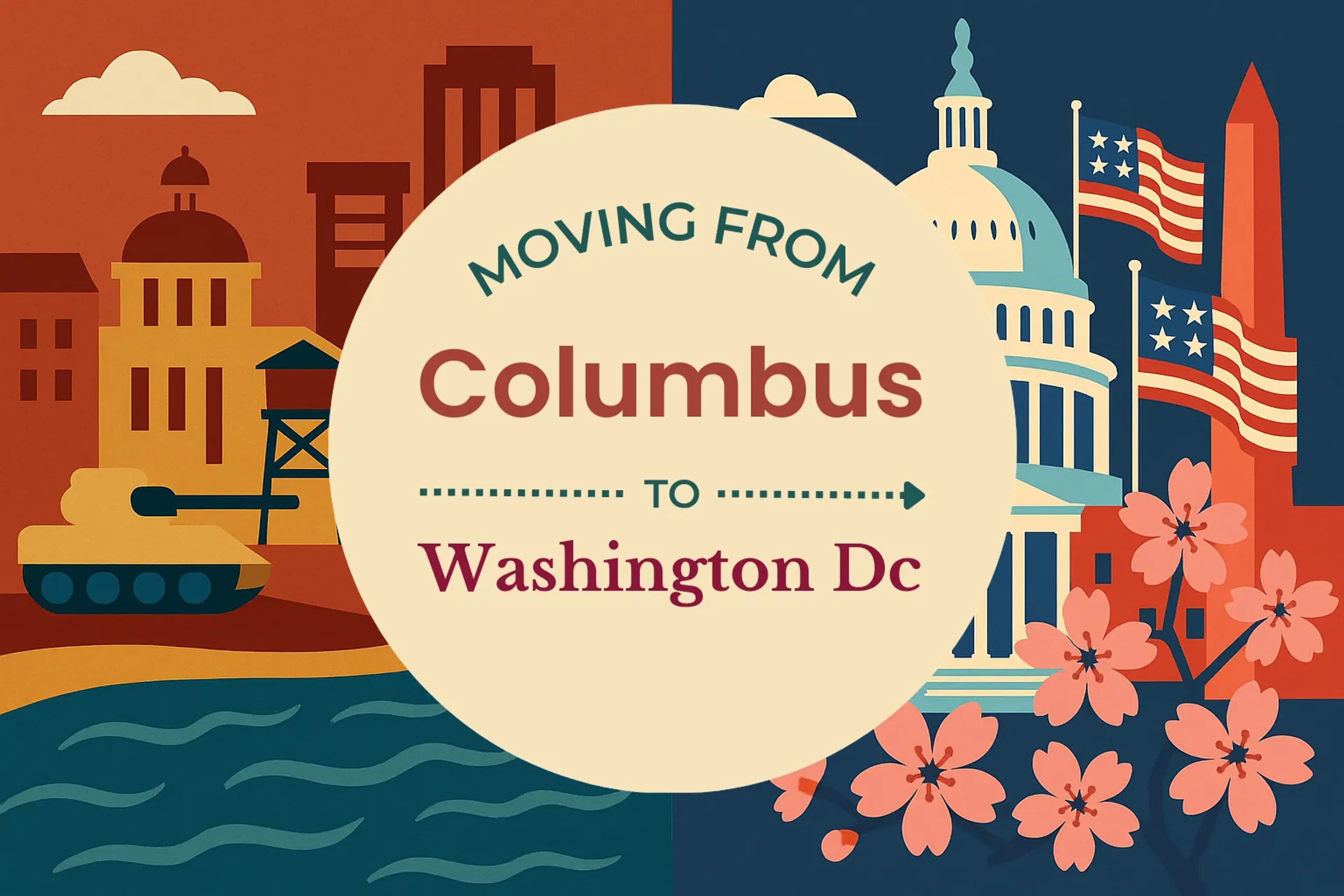 Side-by-side comparison of Columbus to Washington DC moving companies