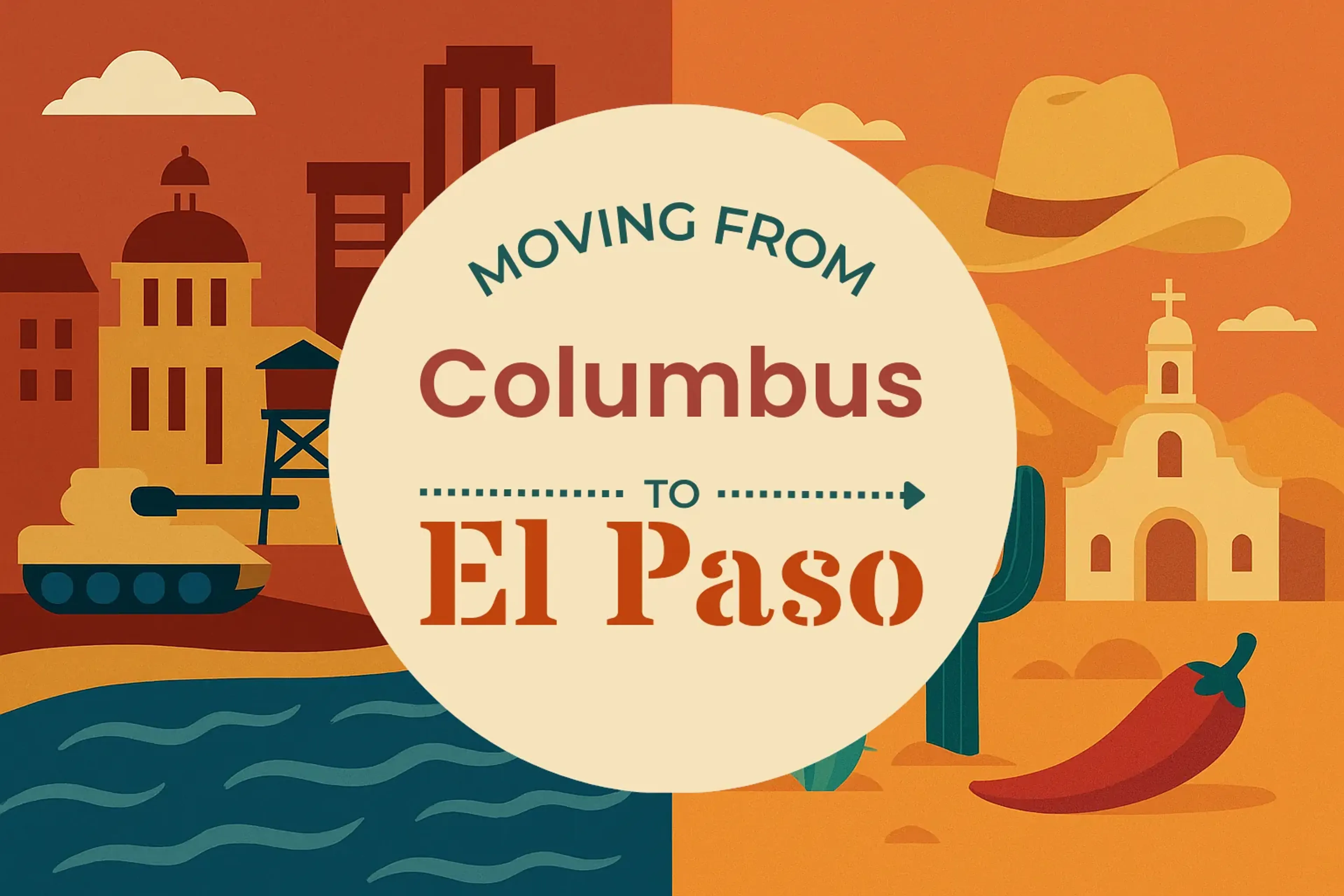 Side-by-side comparison of Columbus to El Paso moving companies