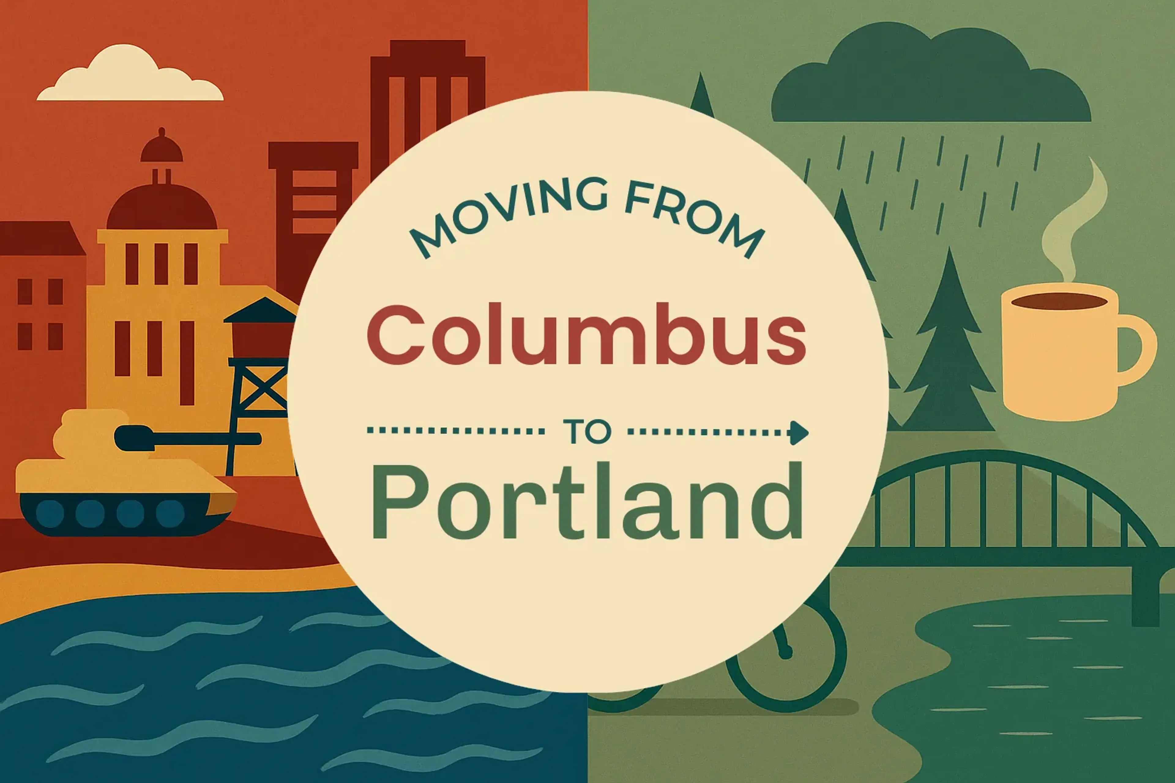 Side-by-side comparison of Columbus to Portland moving companies