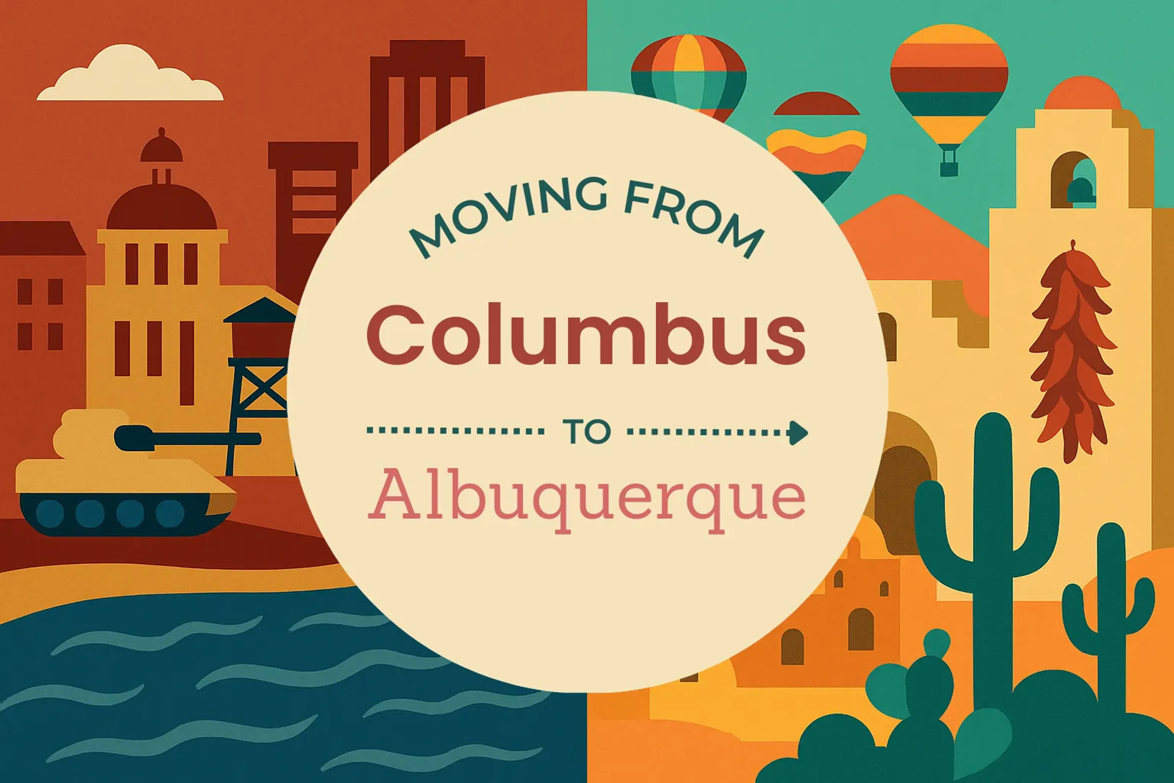 Side-by-side comparison of Columbus to Albuquerque moving companies