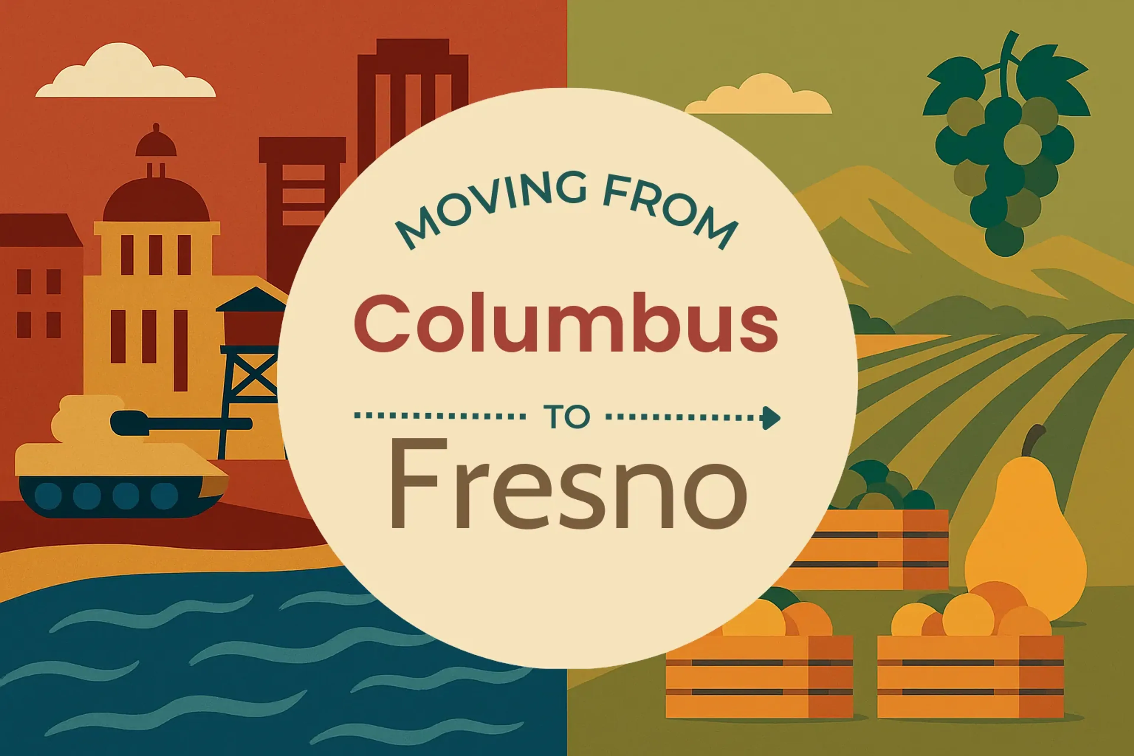 Side-by-side comparison of Columbus to Fresno moving companies