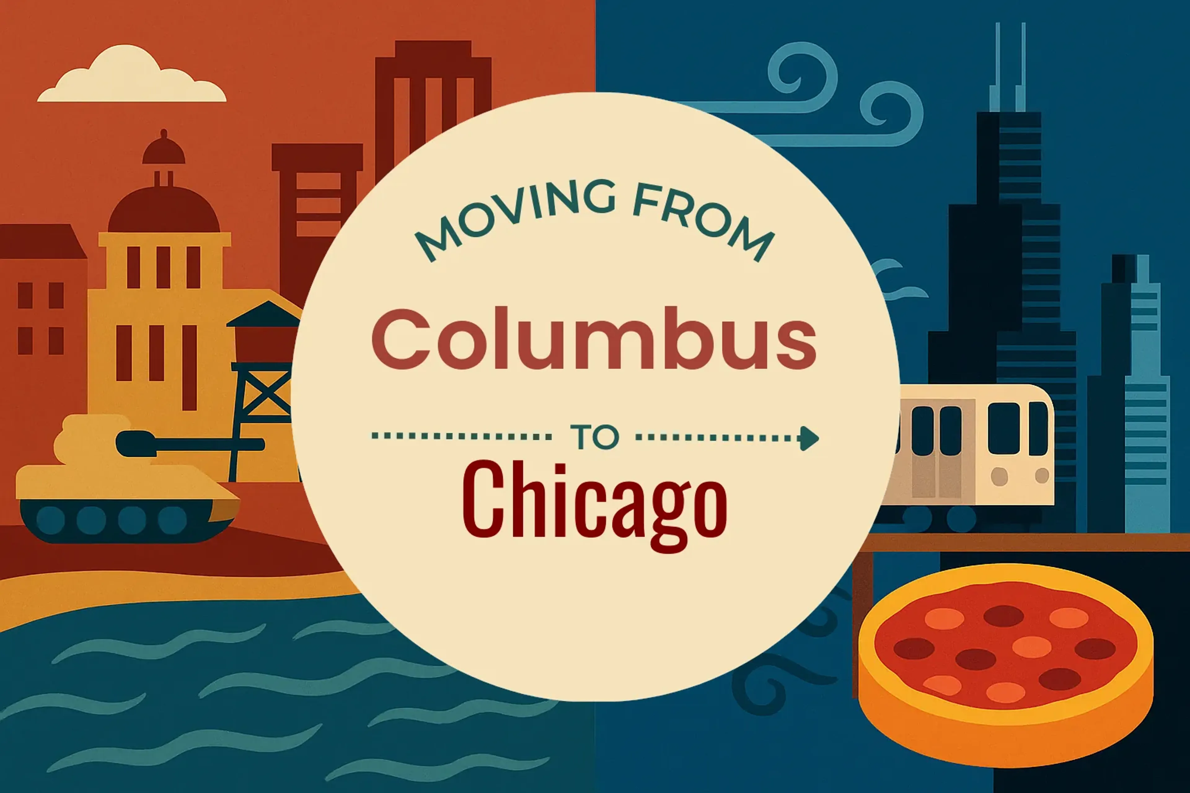 Side-by-side comparison of Columbus to Chicago moving companies