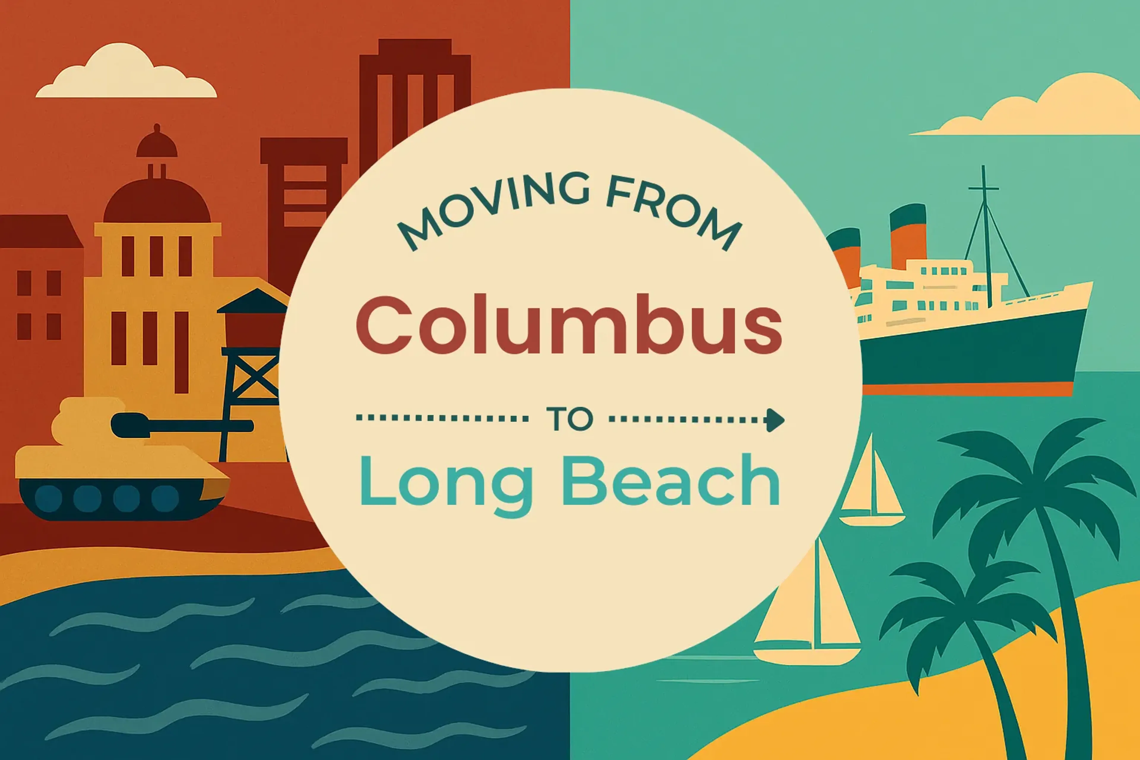 Side-by-side comparison of Columbus to Long Beach moving companies