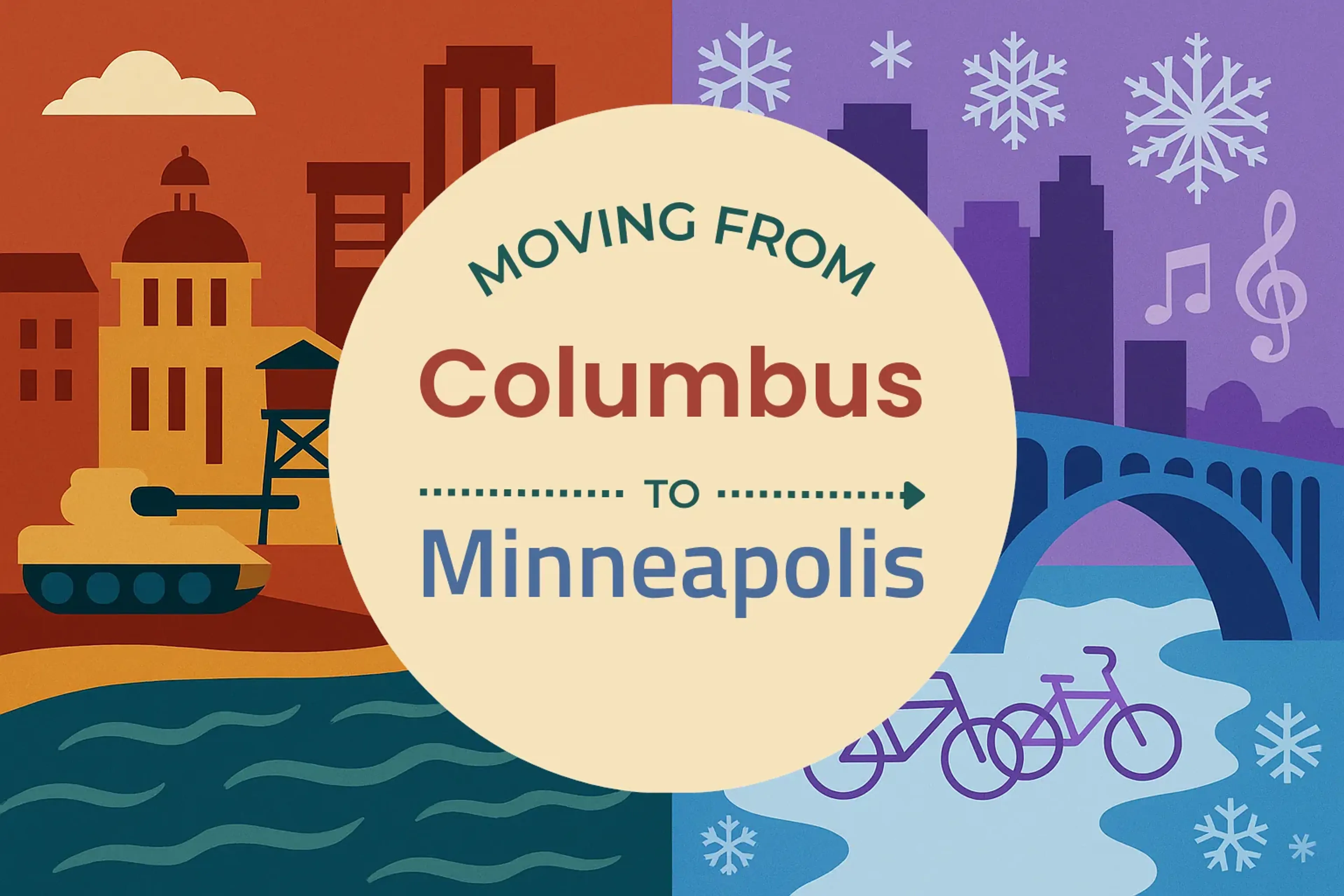 Side-by-side comparison of Columbus to Minneapolis moving companies