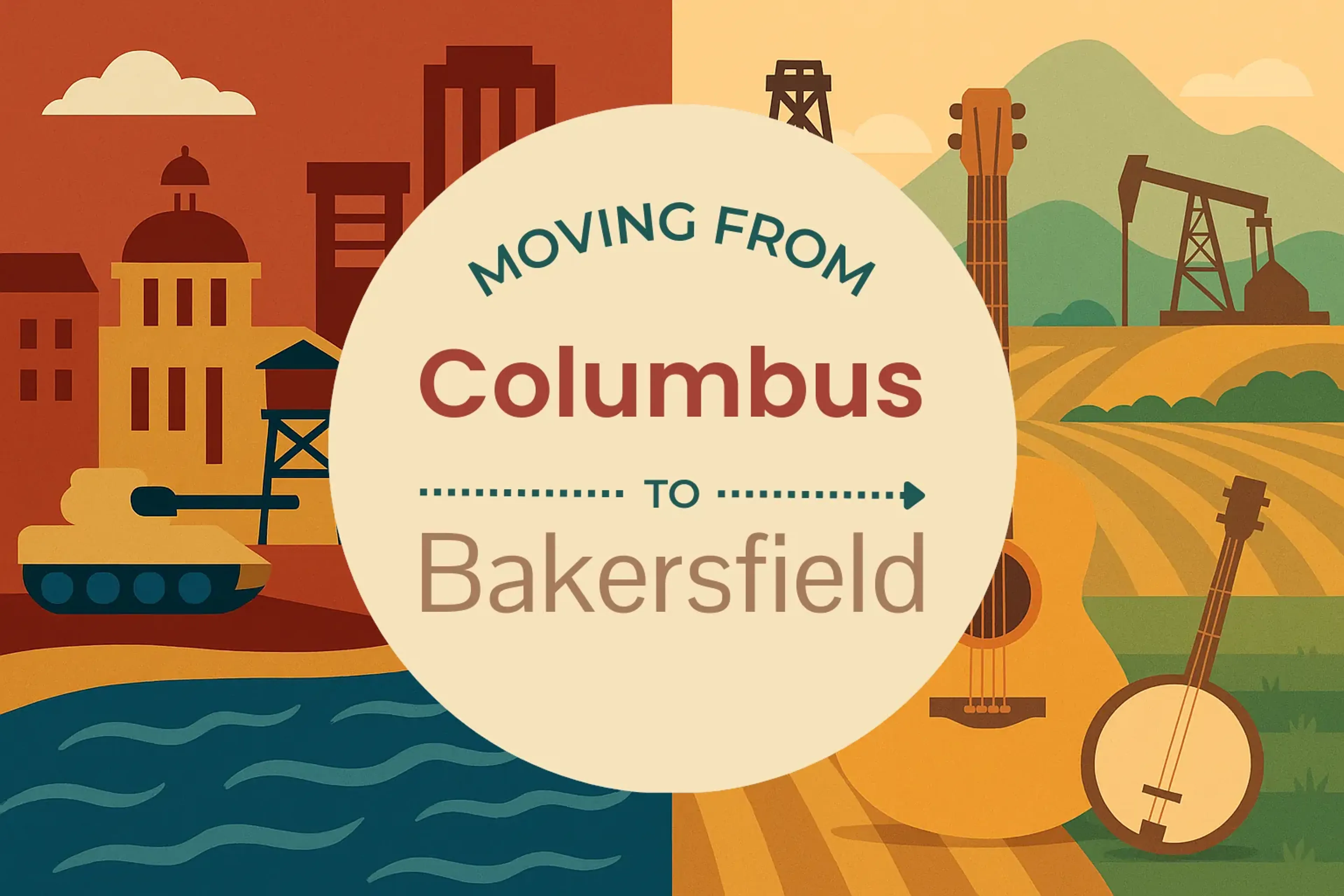 Side-by-side comparison of Columbus to Bakersfield moving companies