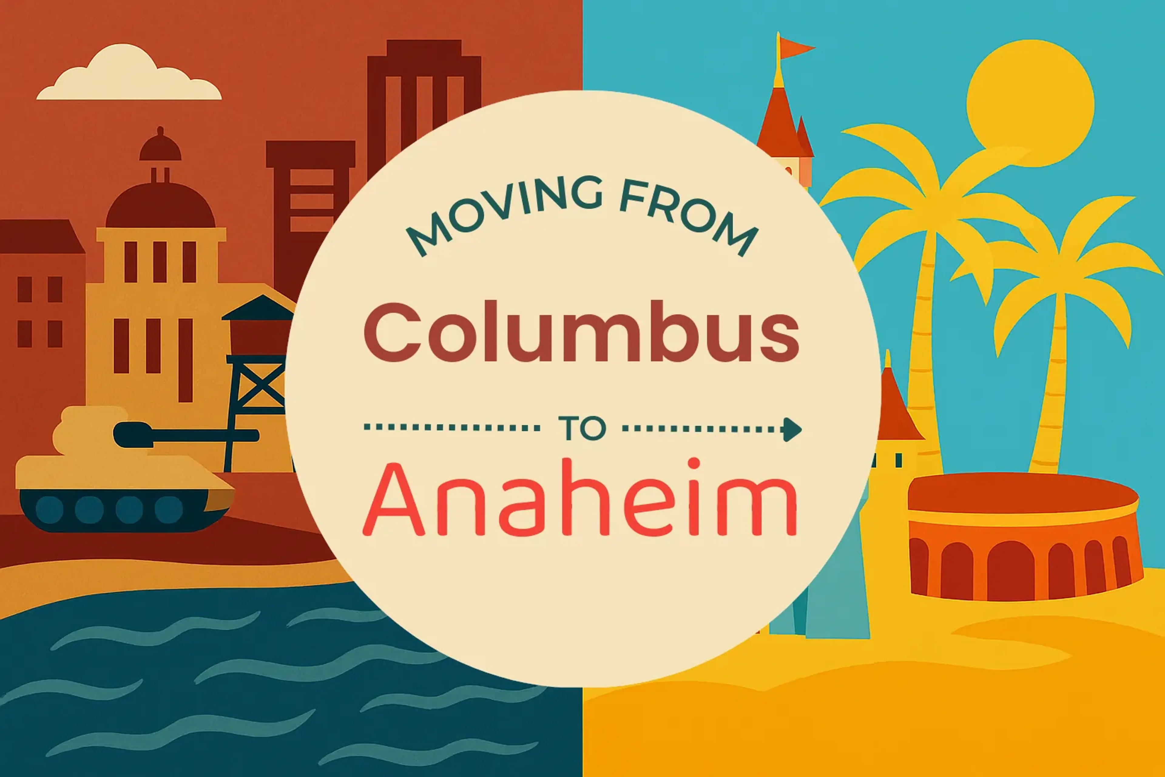 Side-by-side comparison of Columbus to Anaheim moving companies