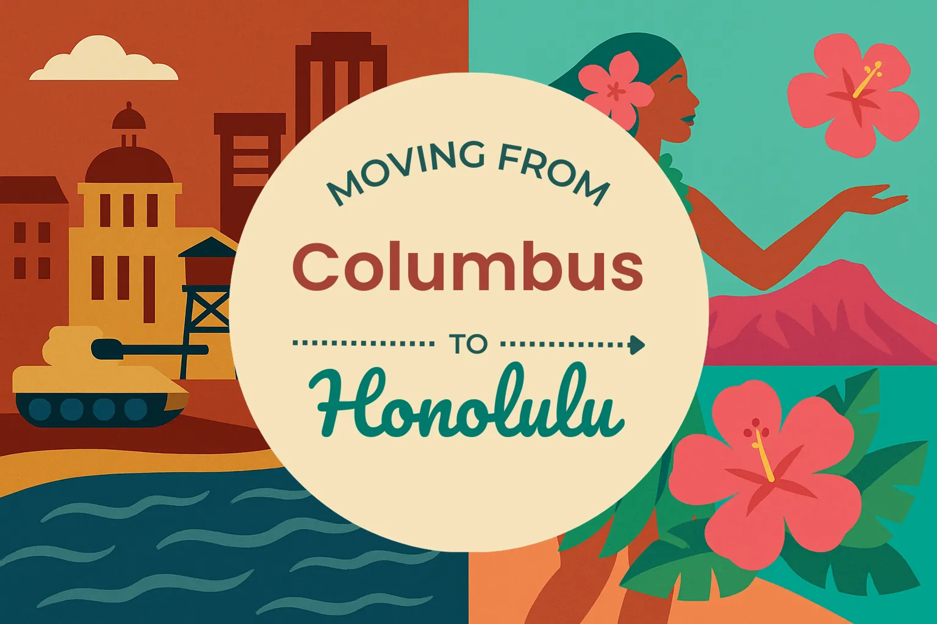 Side-by-side comparison of Columbus to Honolulu moving companies
