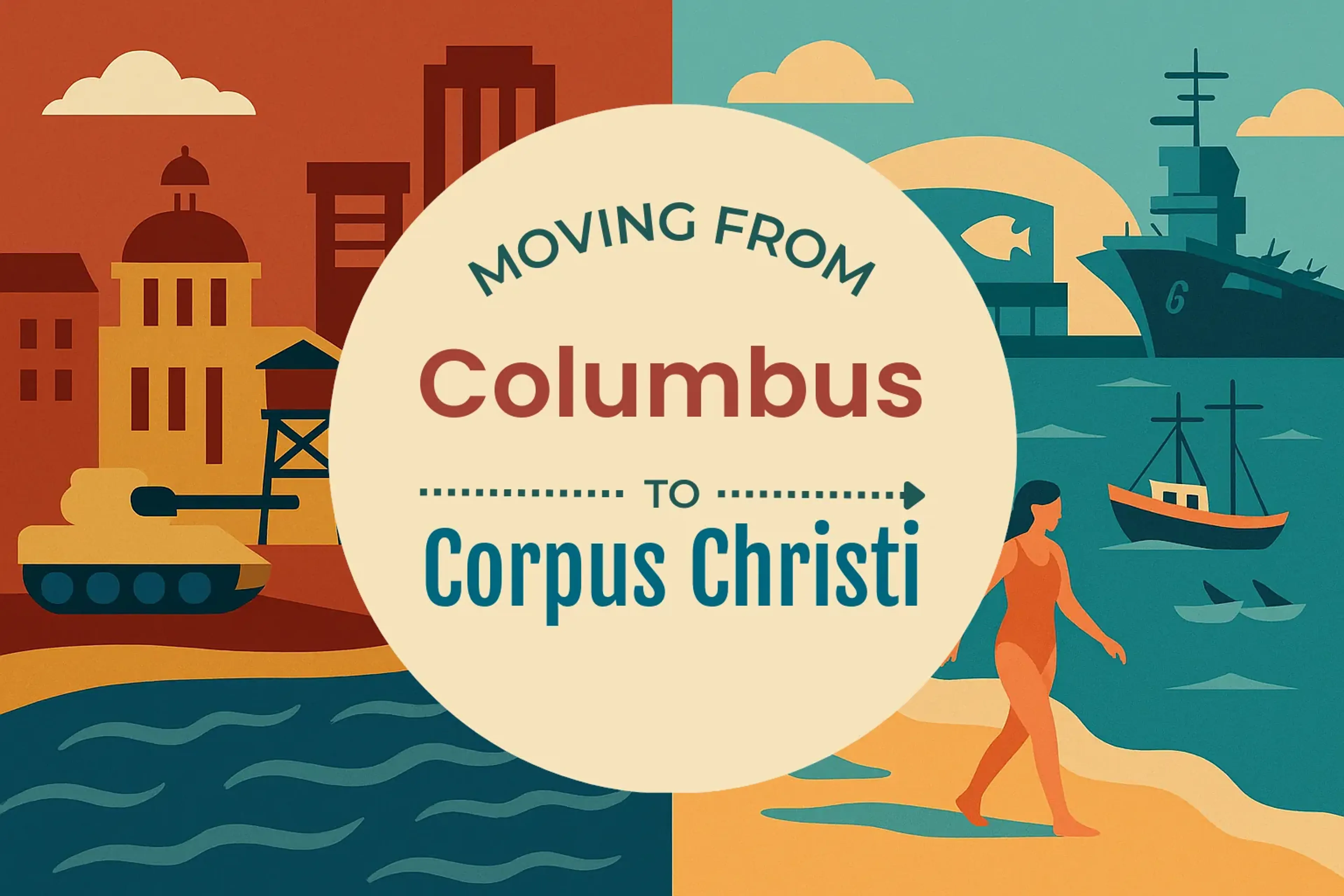 Side-by-side comparison of Columbus to Corpus Christi moving companies