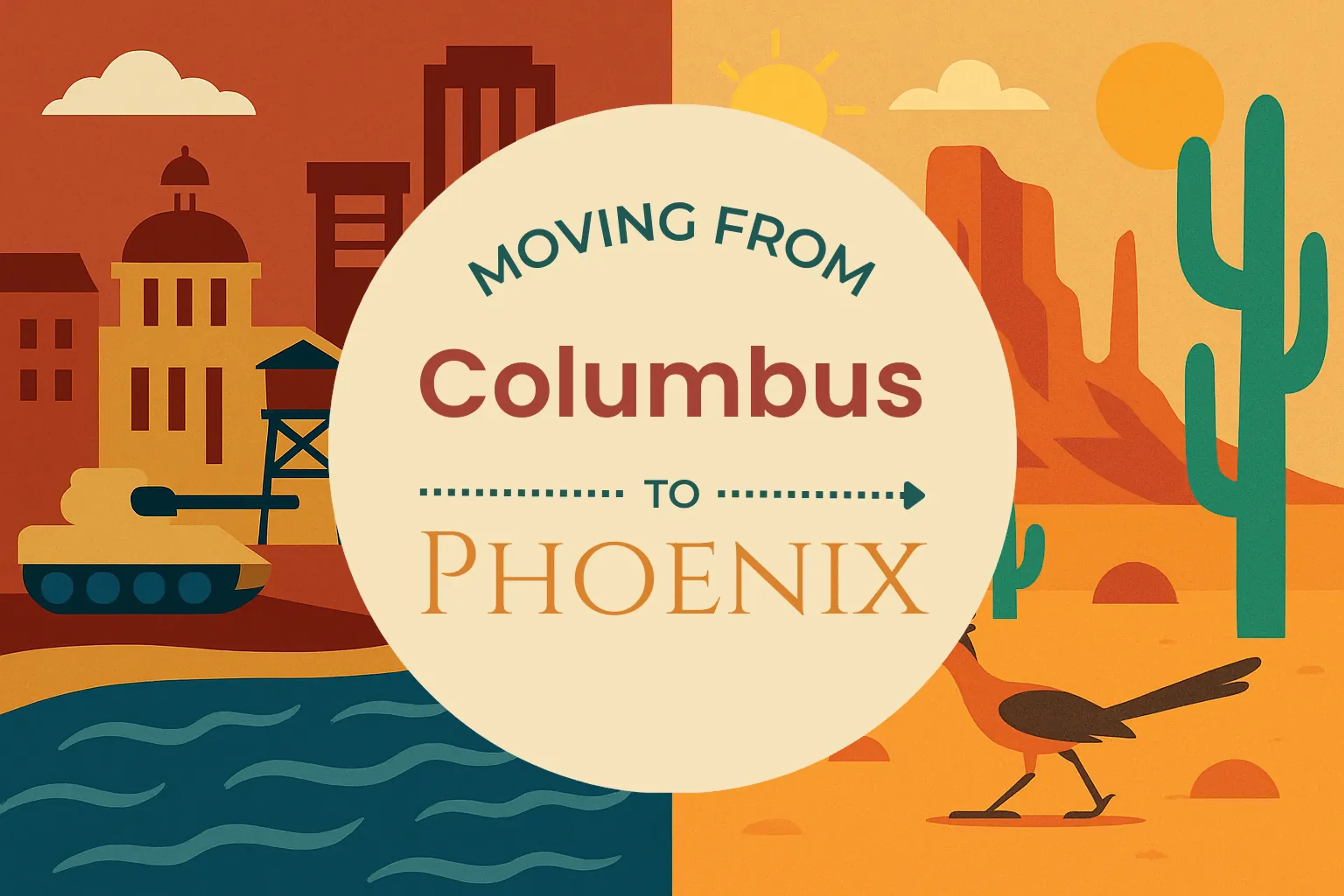 Side-by-side comparison of Columbus to Phoenix moving companies