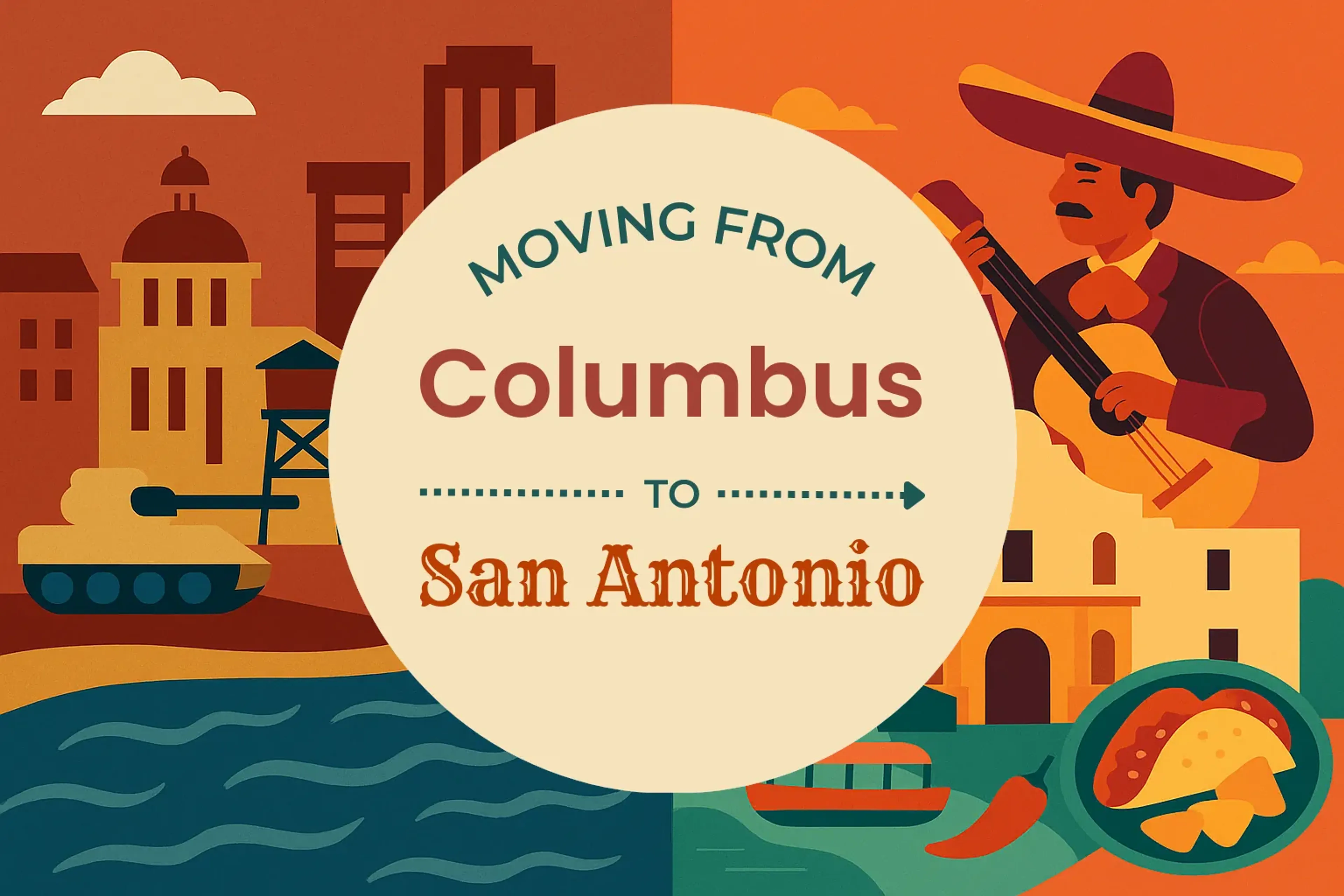 Side-by-side comparison of Columbus to San Antonio moving companies