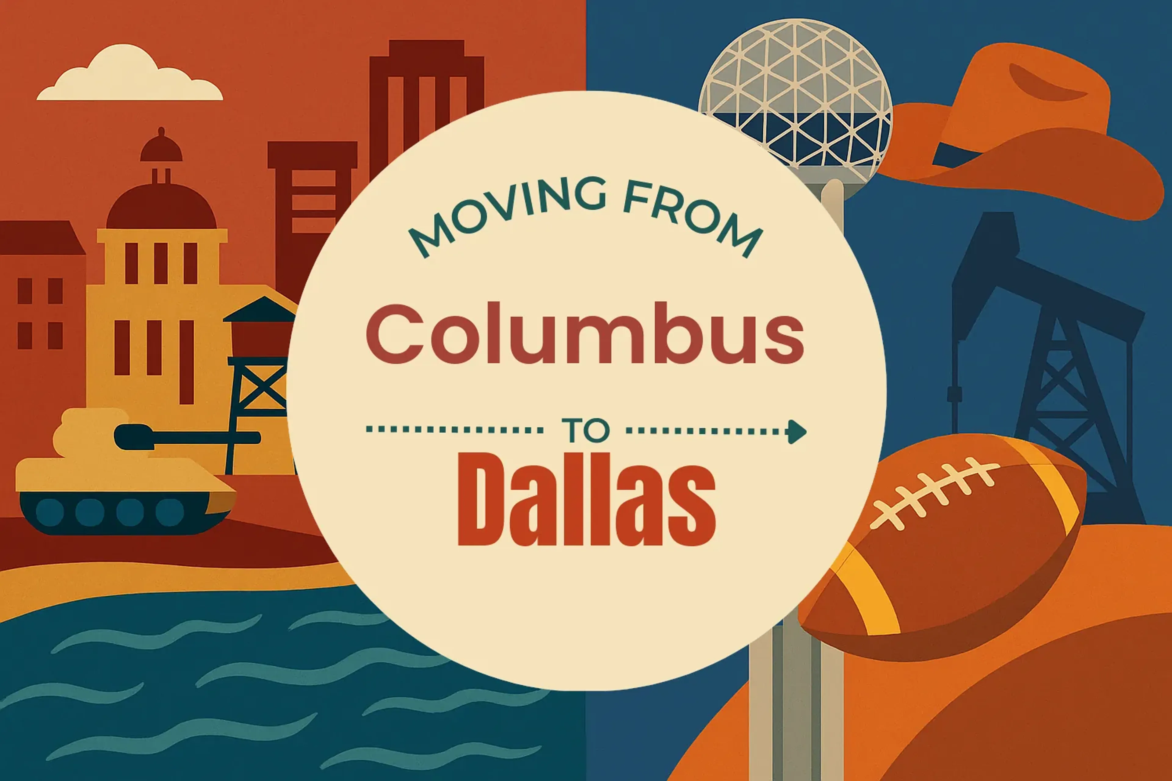 Side-by-side comparison of Columbus to Dallas moving companies