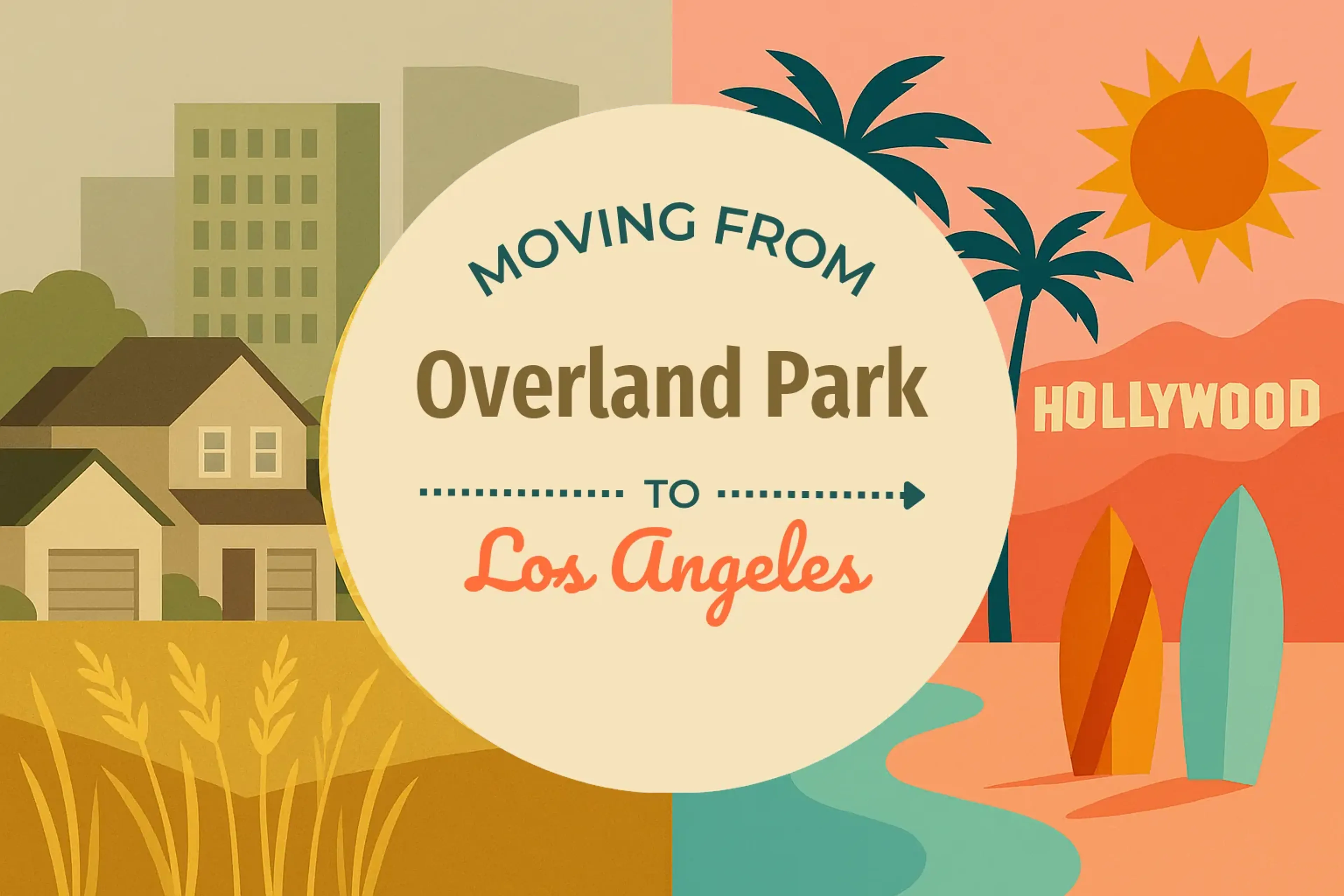 Side-by-side comparison of Overland Park to Los Angeles moving companies