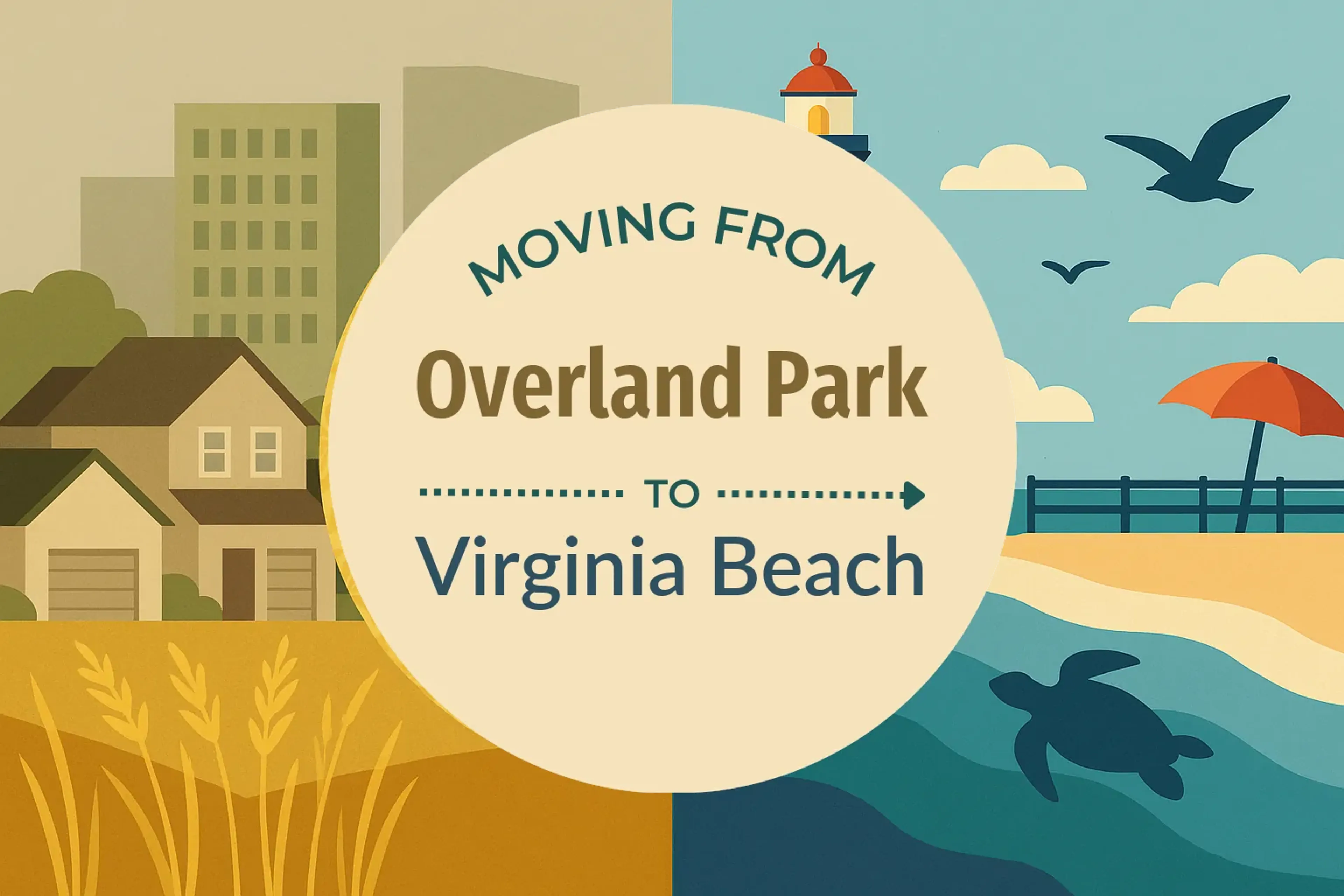Side-by-side comparison of Overland Park to Virginia Beach moving companies