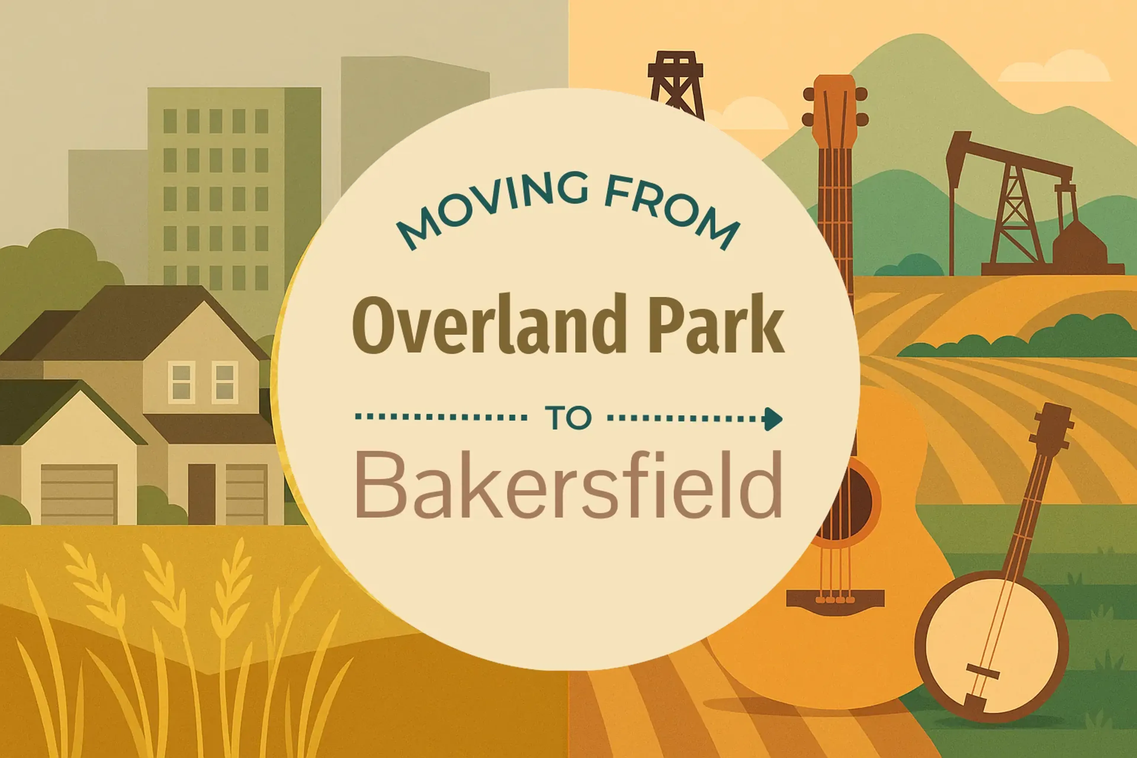 Side-by-side comparison of Overland Park to Bakersfield moving companies