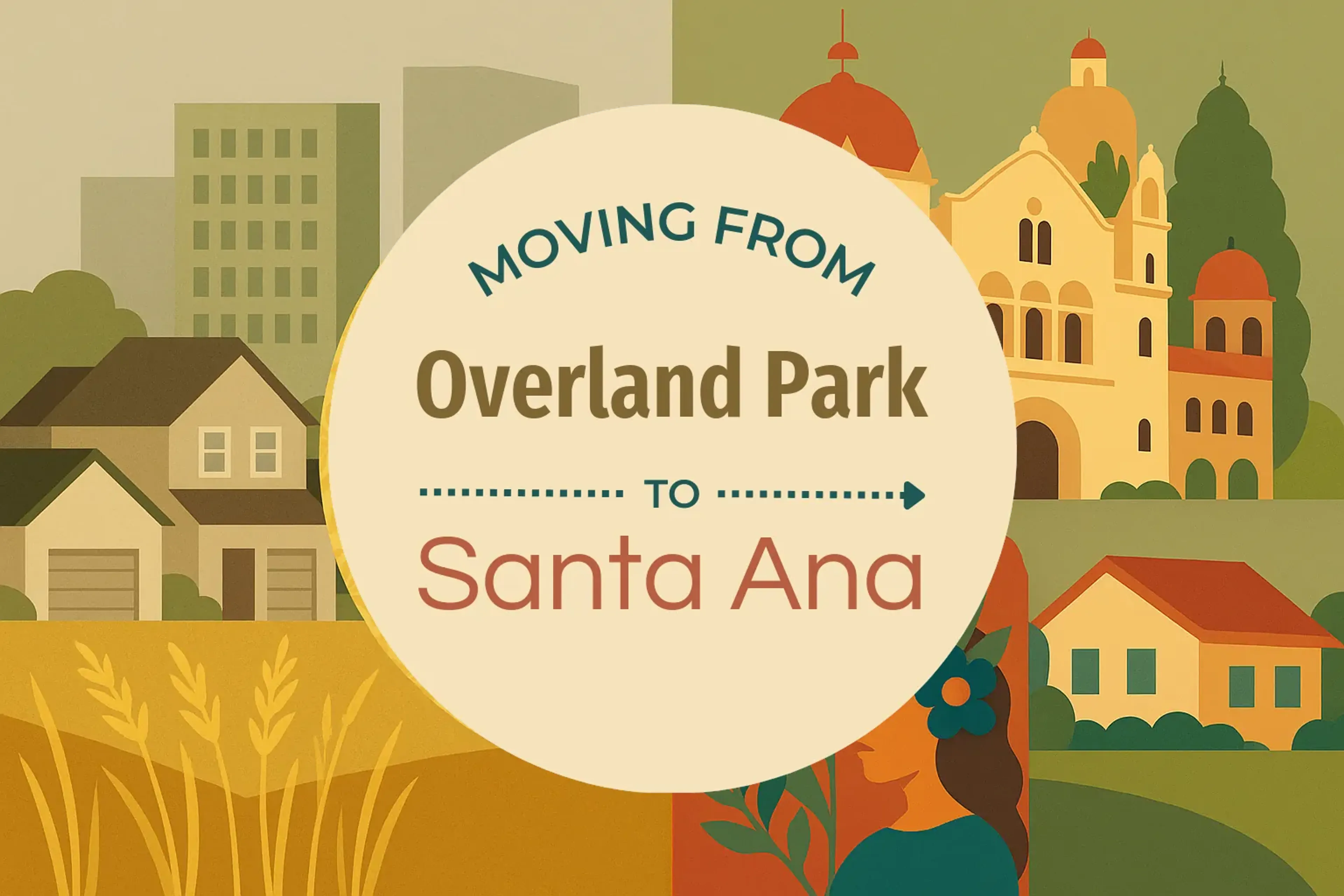 Side-by-side comparison of Overland Park to Santa Ana moving companies