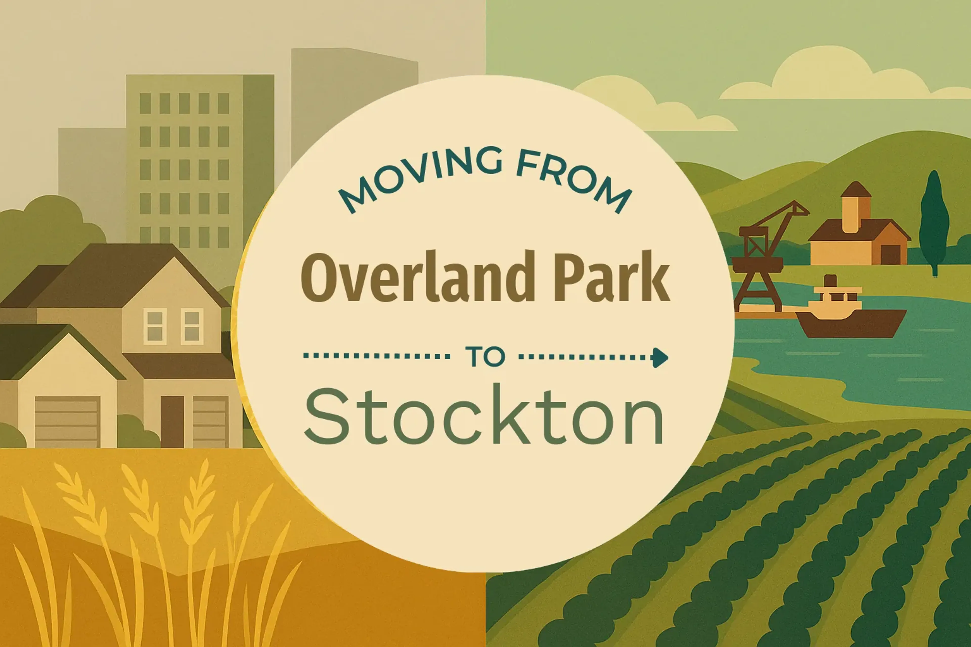 Side-by-side comparison of Overland Park to Stockton moving companies
