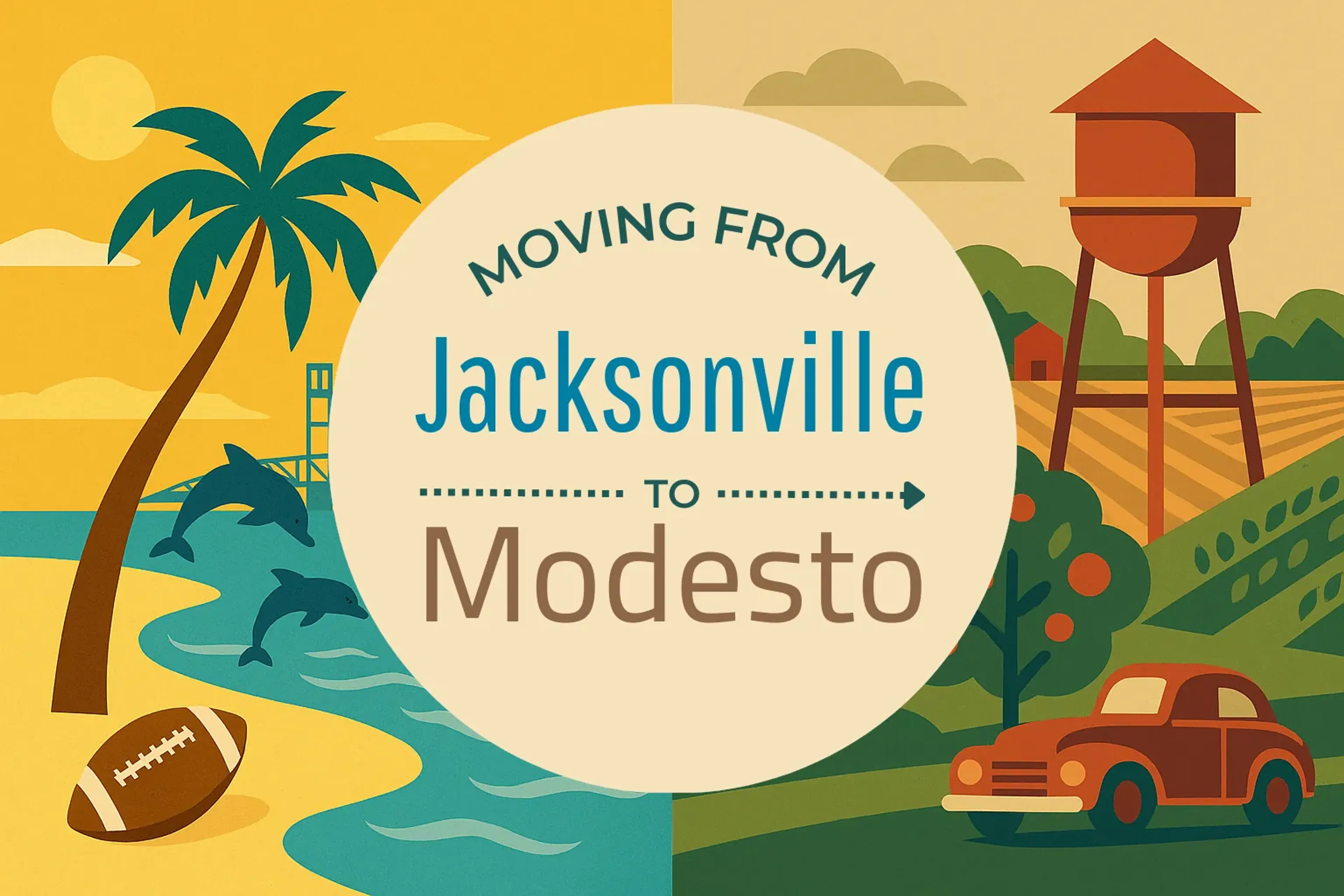 Side-by-side comparison of Jacksonville to Modesto moving companies