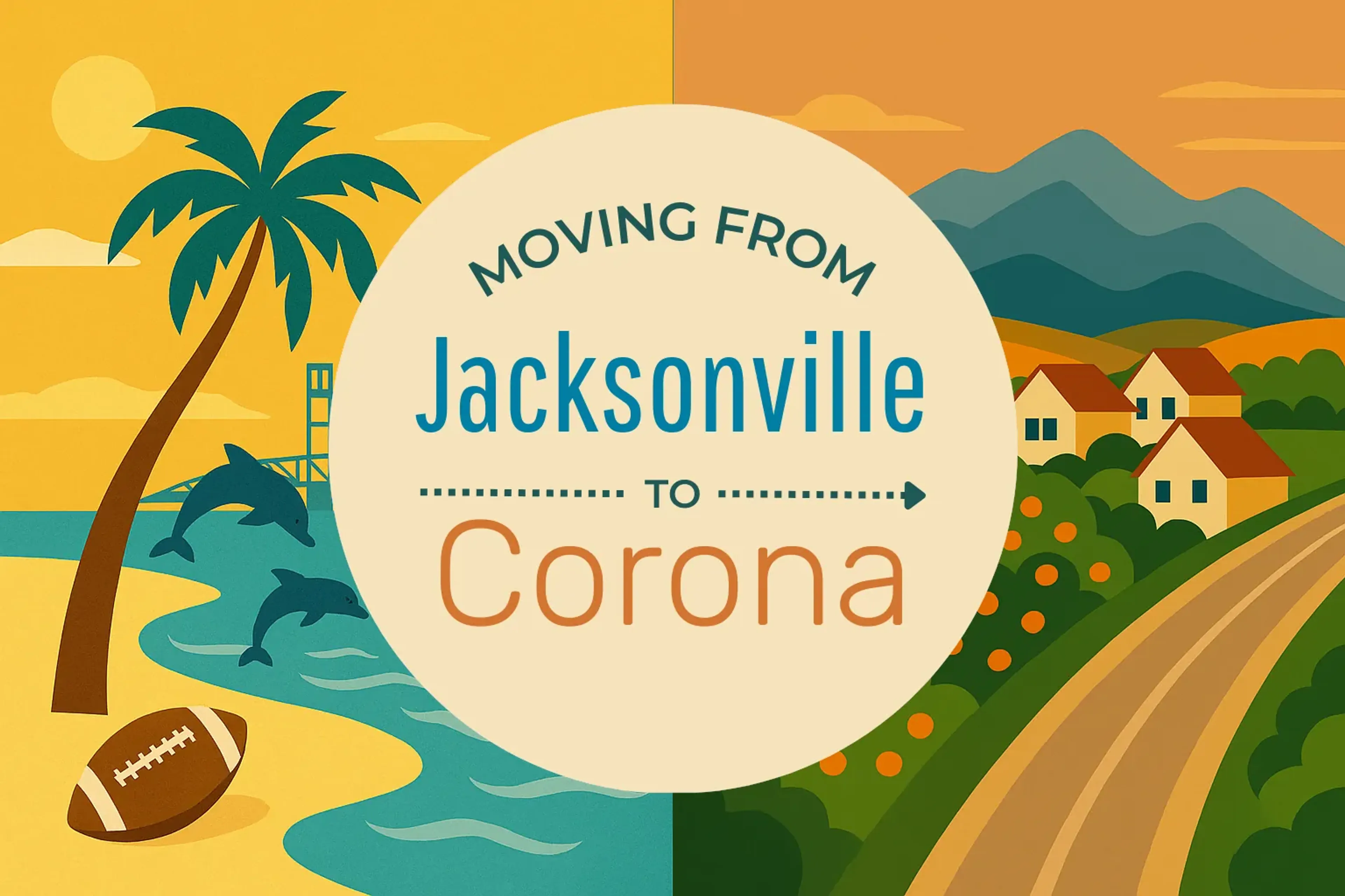 Side-by-side comparison of Jacksonville to Corona moving companies